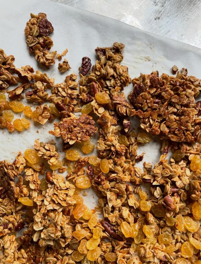 Alexis' homemade granola on tray