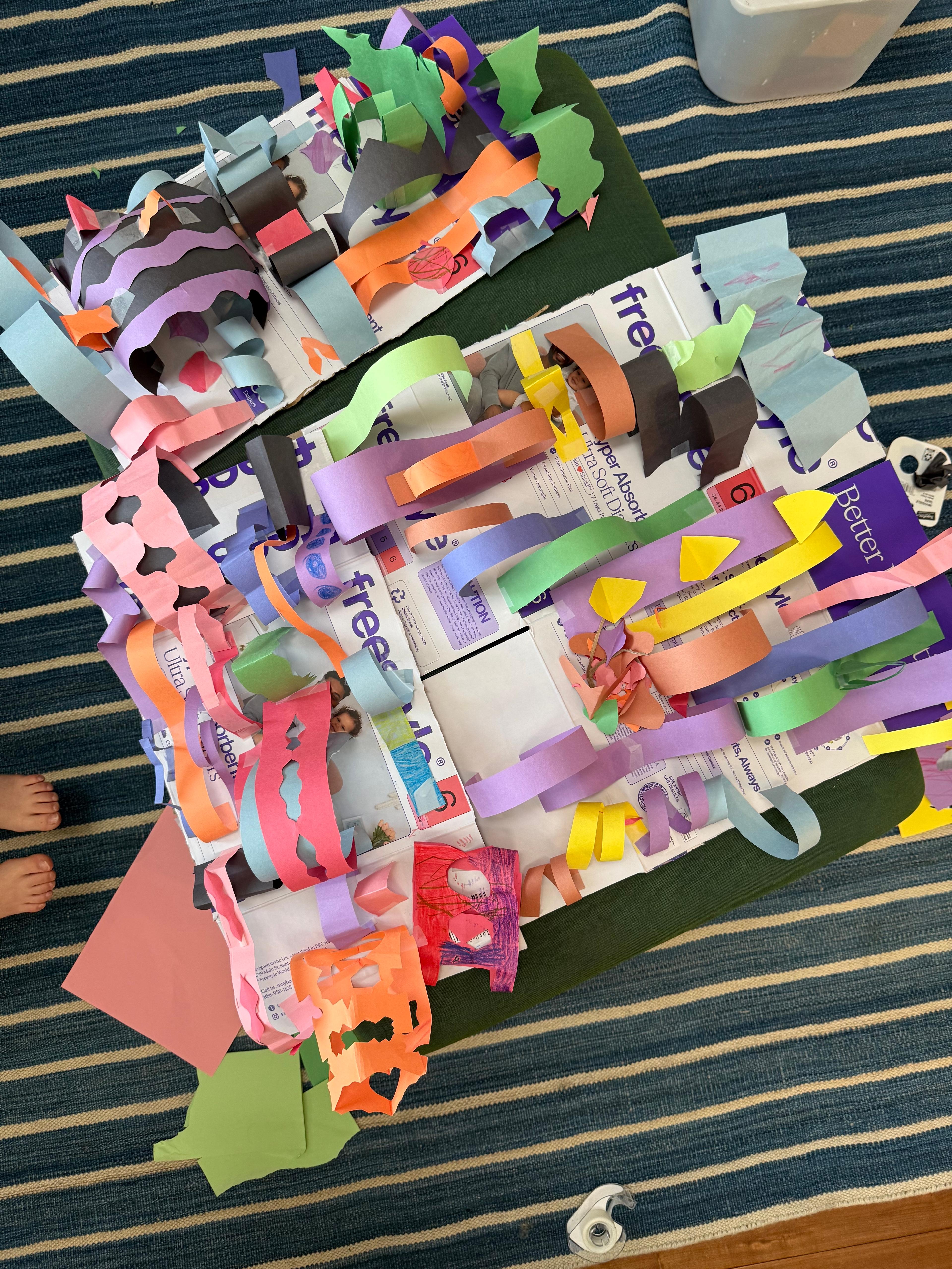 paper rings and weaving craft