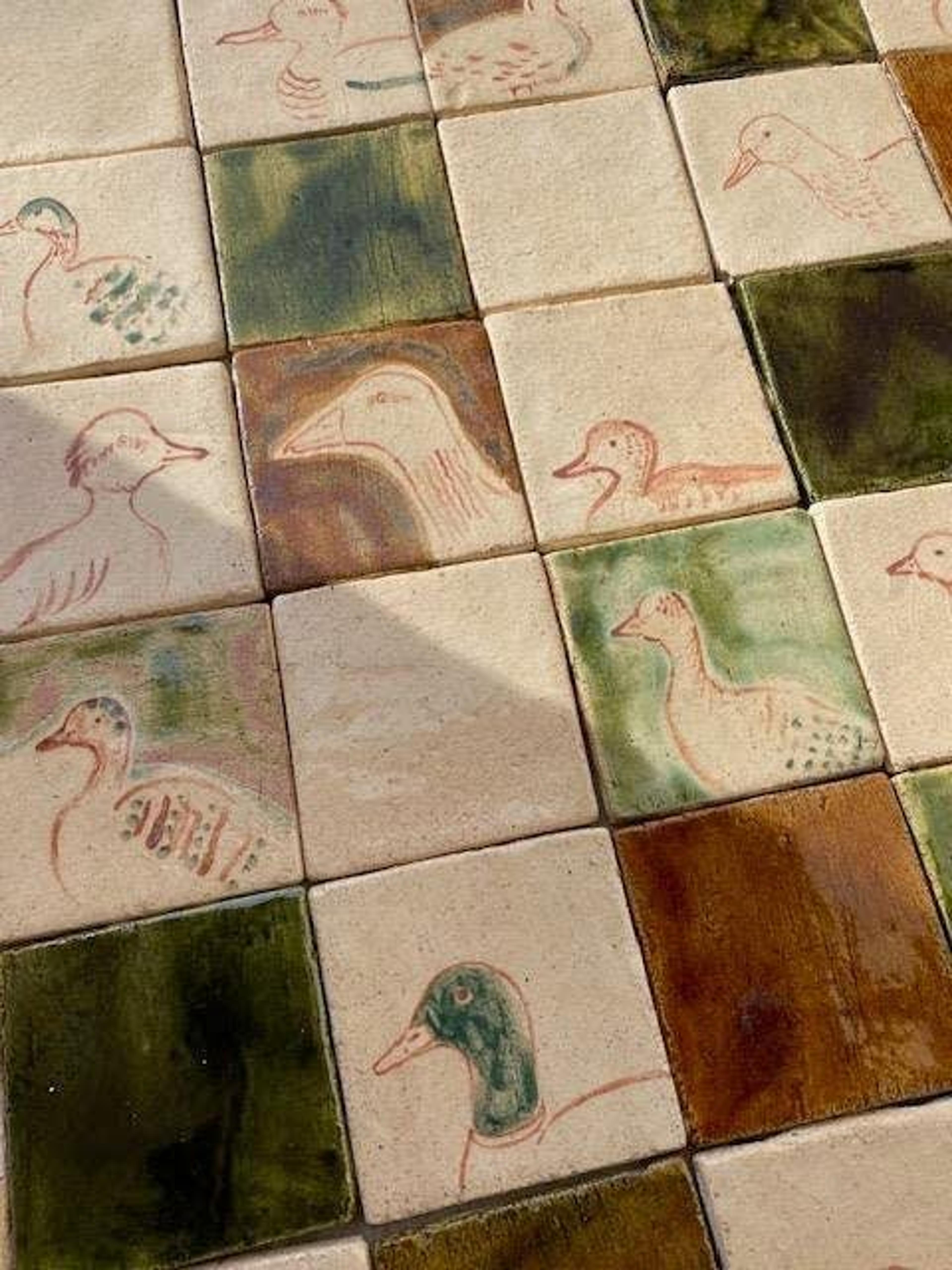 green handmade tiles