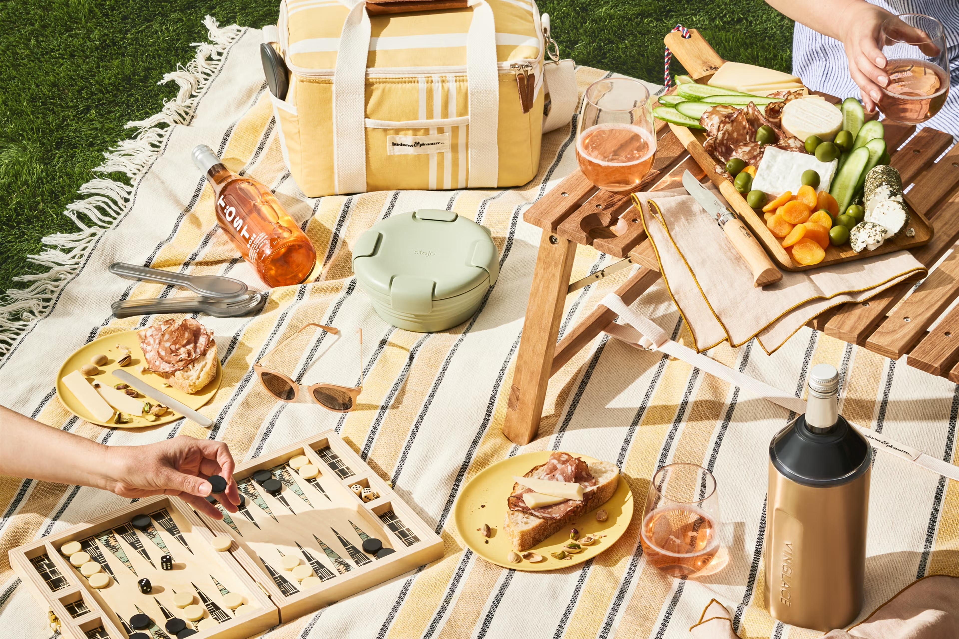 picnic spread on ground