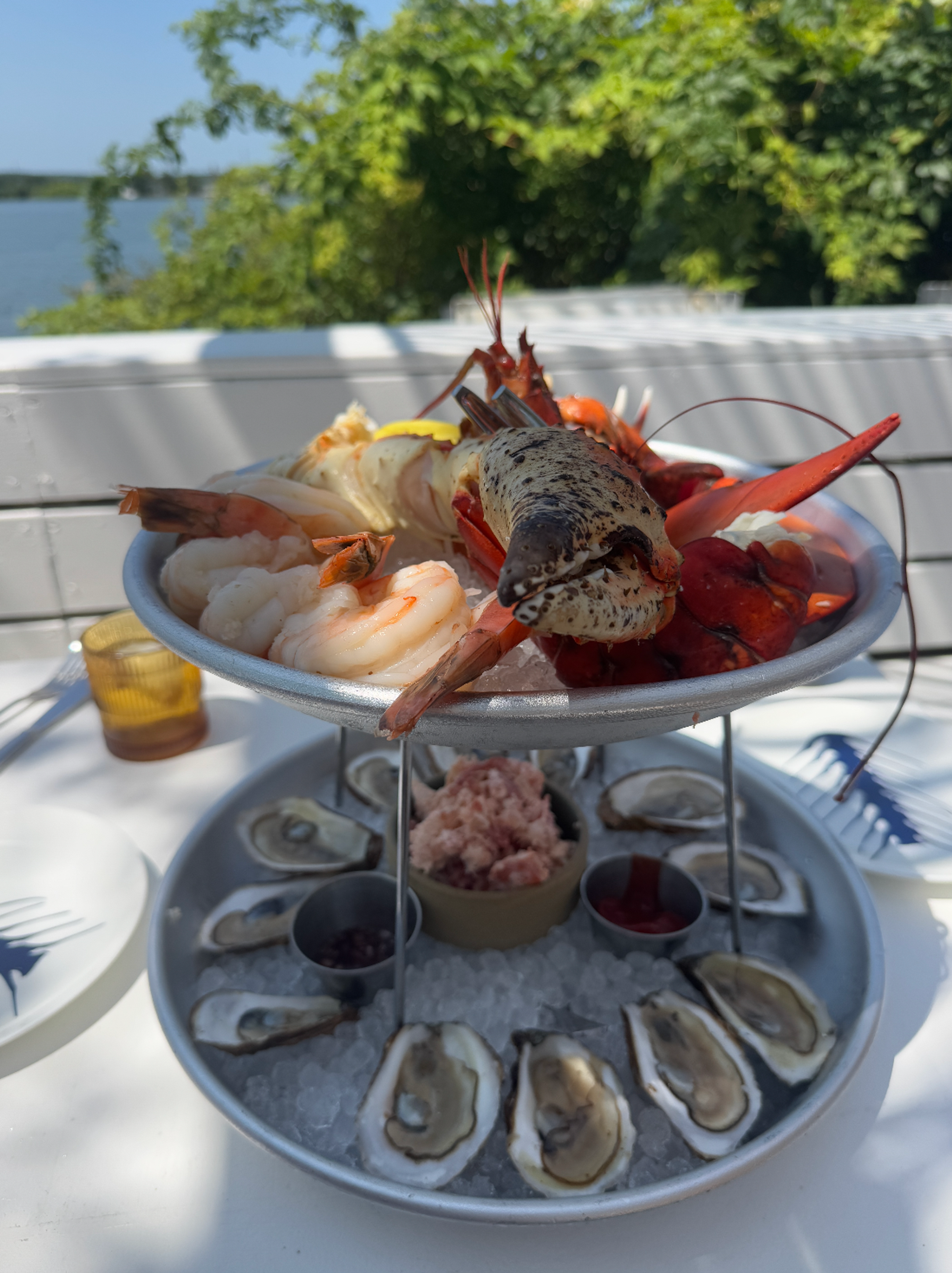 The seafood tower at Hole in the Wall at Surf Lodge