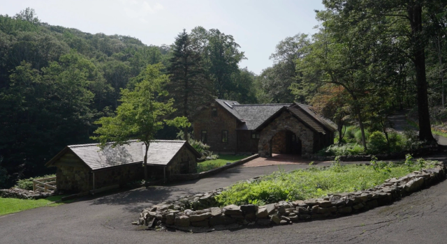 outside of Anna Speckhart's cottage in Connecticut