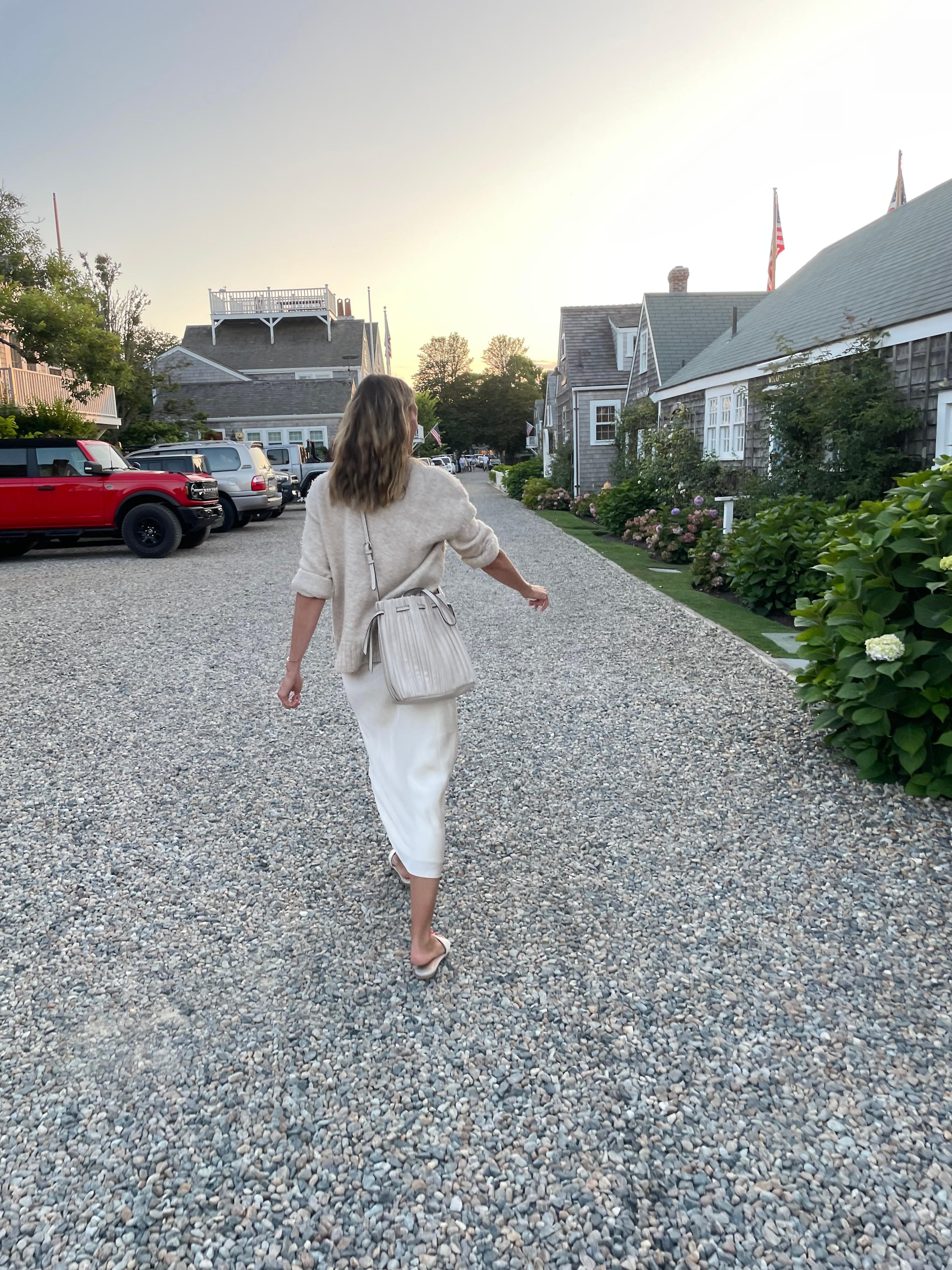author walking around Nantucket