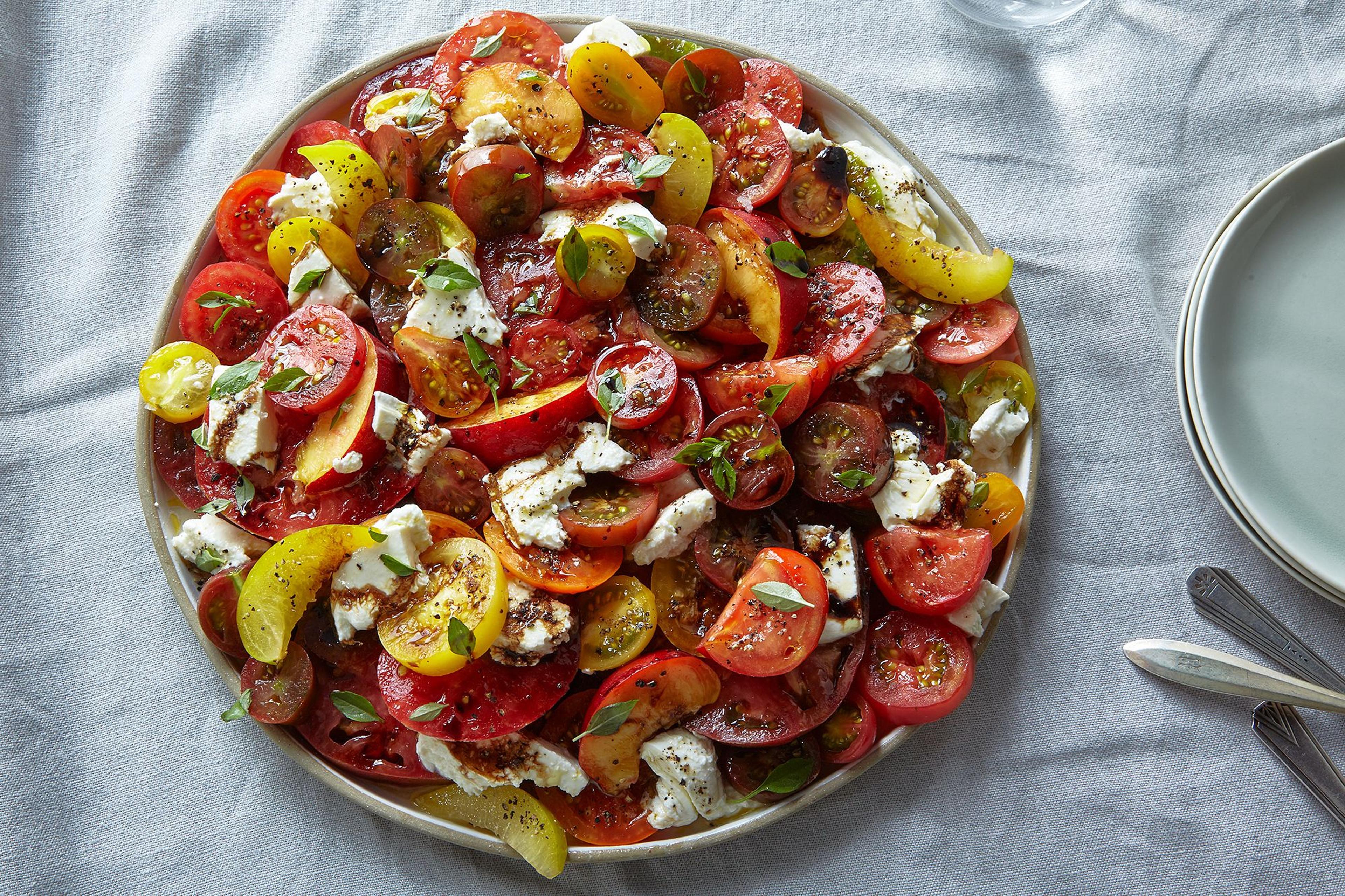 tomato salad on platter