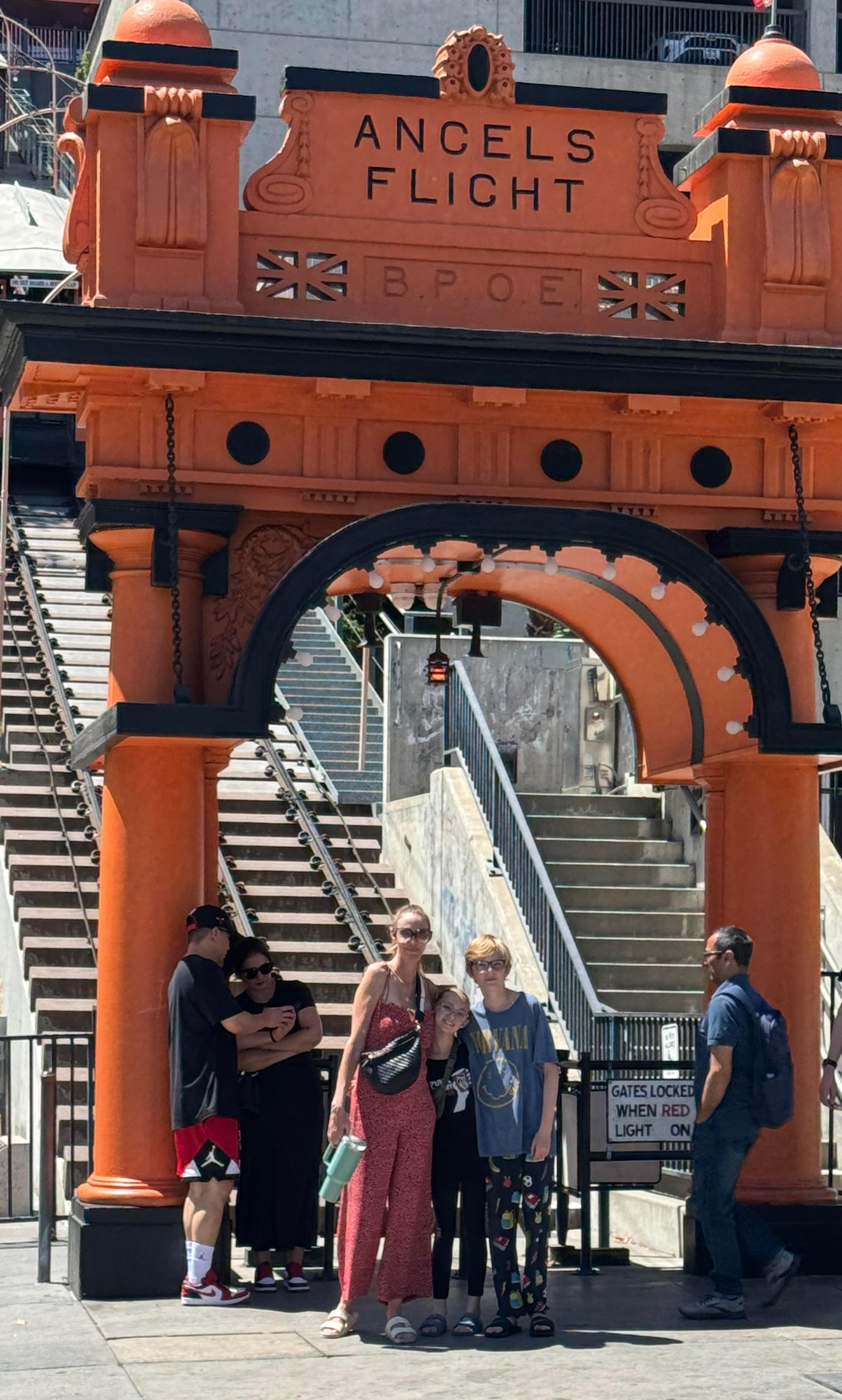 outside gate at Angel's Flight