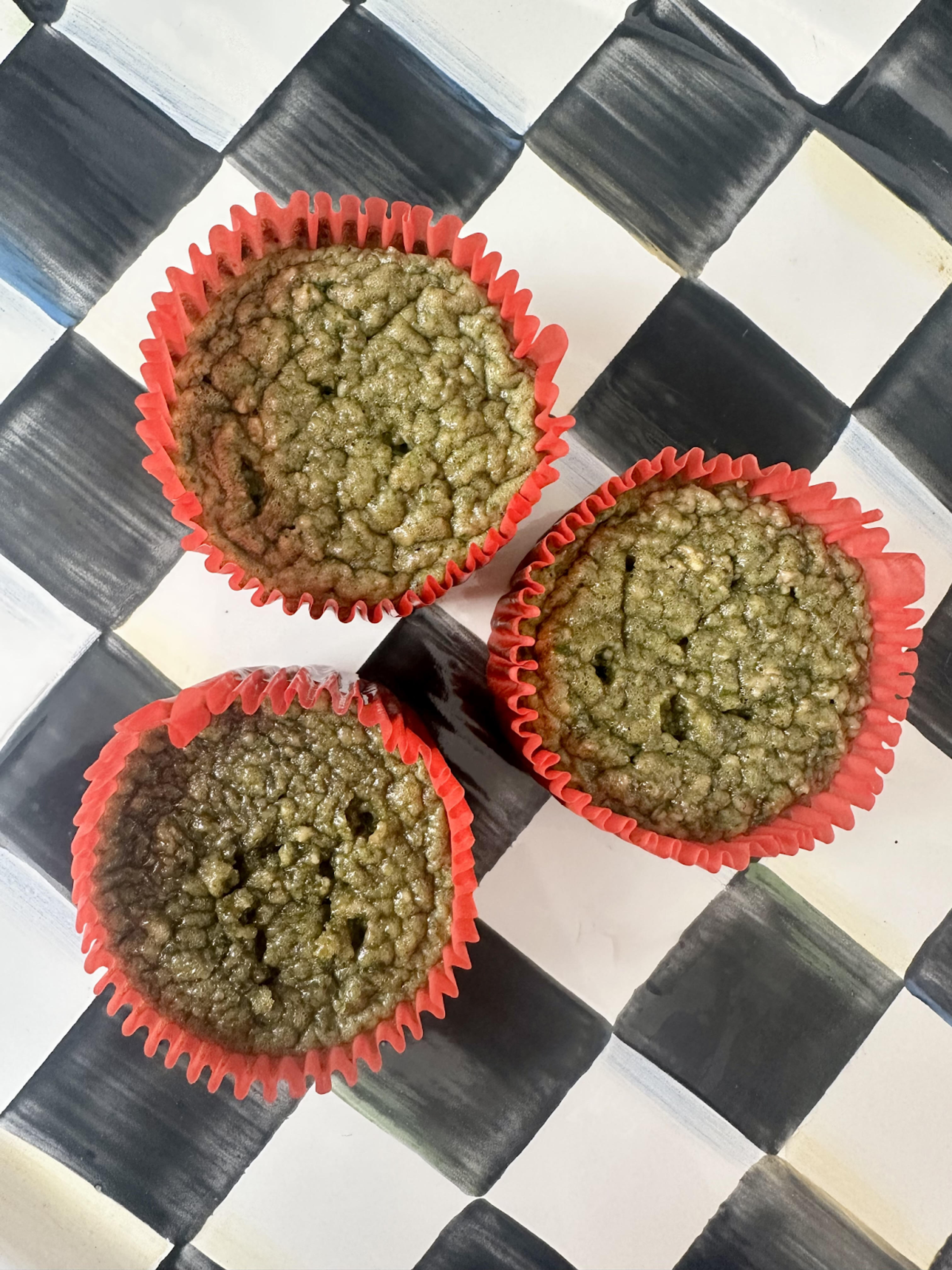 spinach oat muffins in tin
