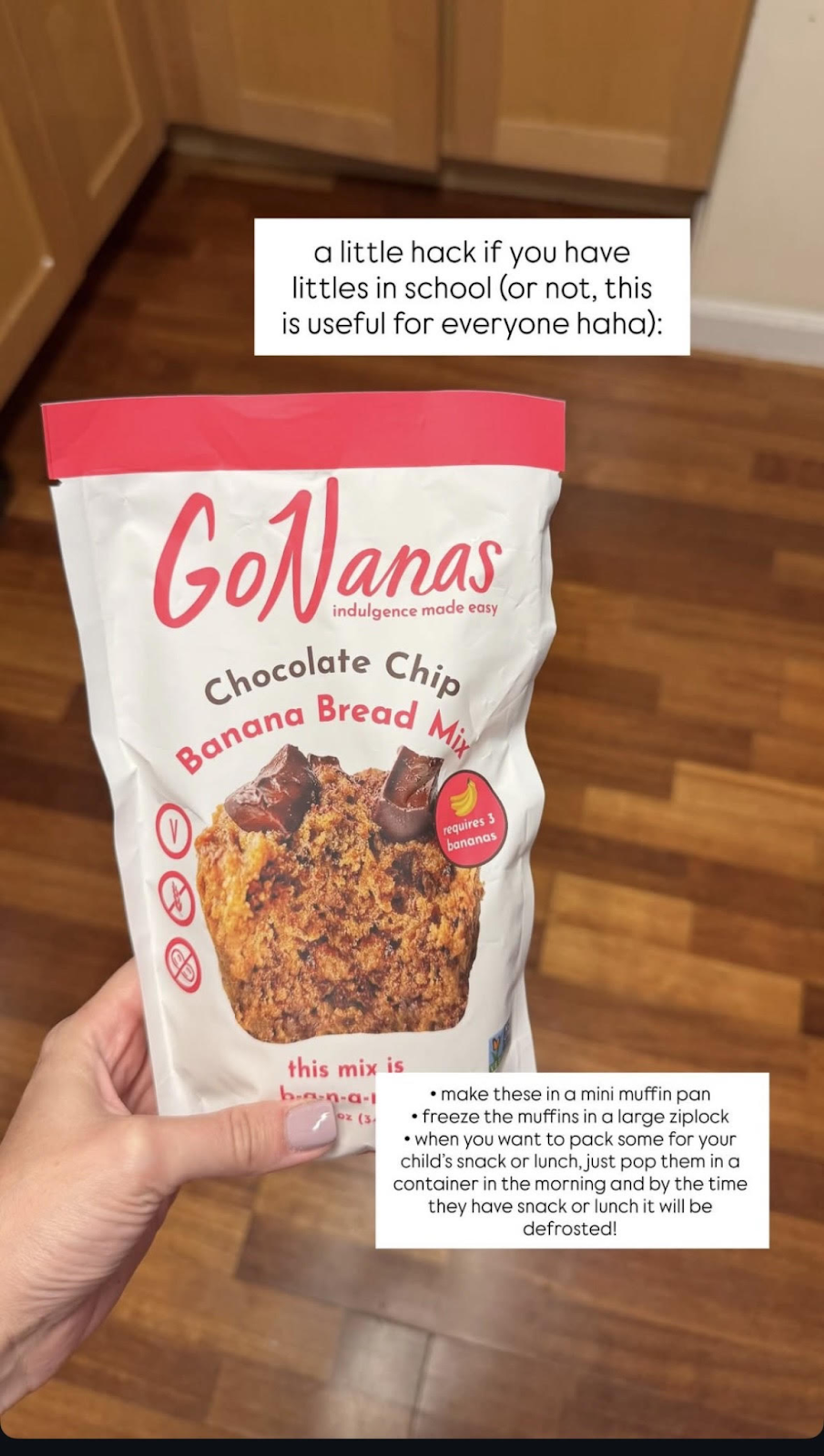 GoNanas chocolate chip muffin mix