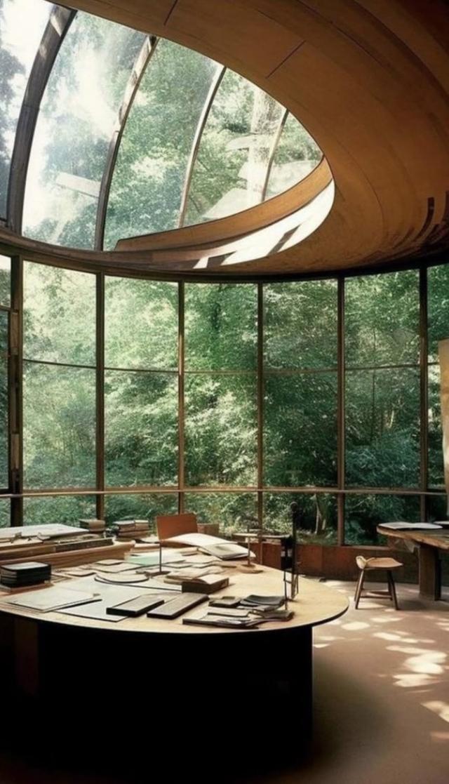 living room in a house with wood and windows