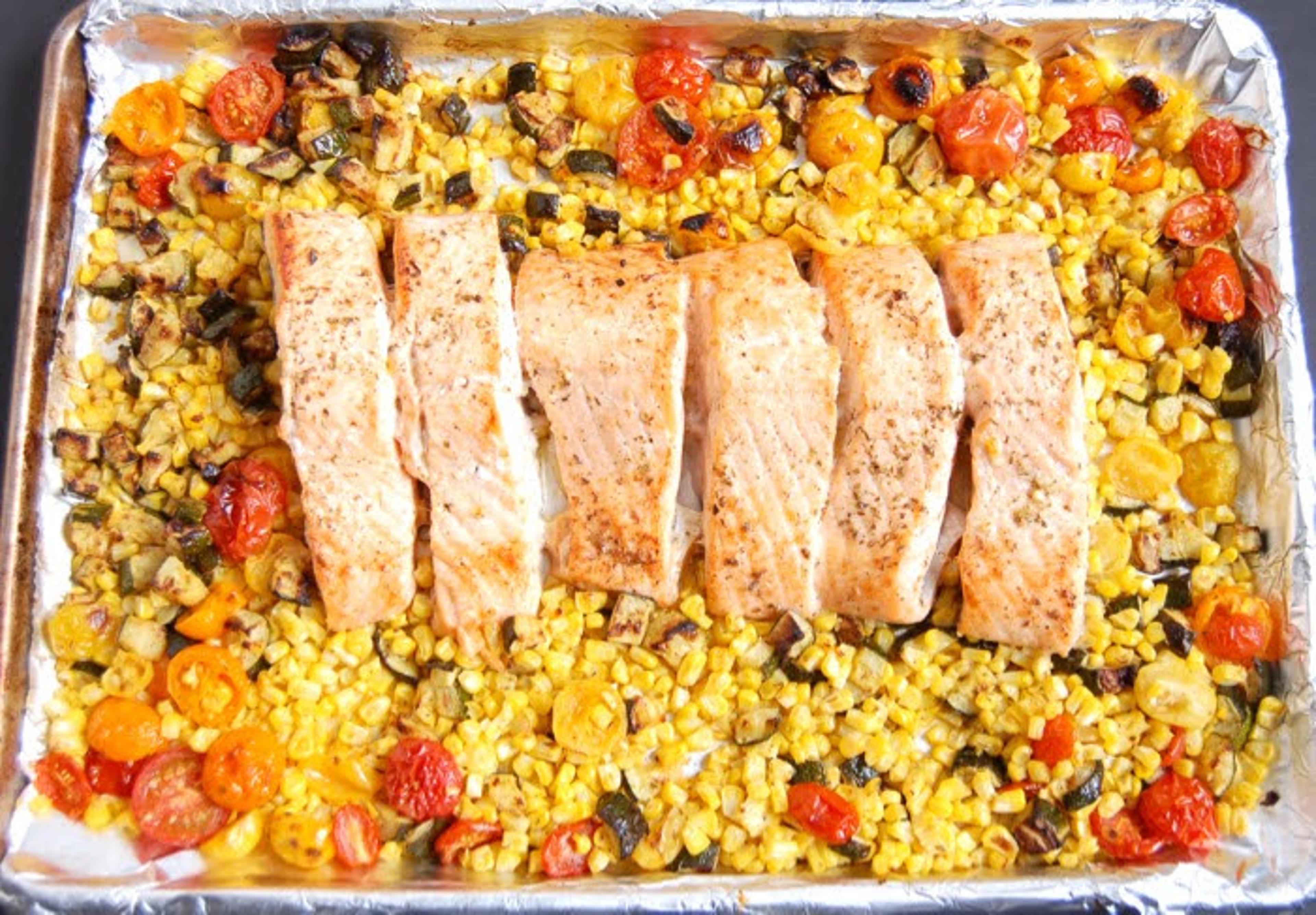 sheet-pan salmon