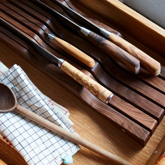 compact knife block in drawer