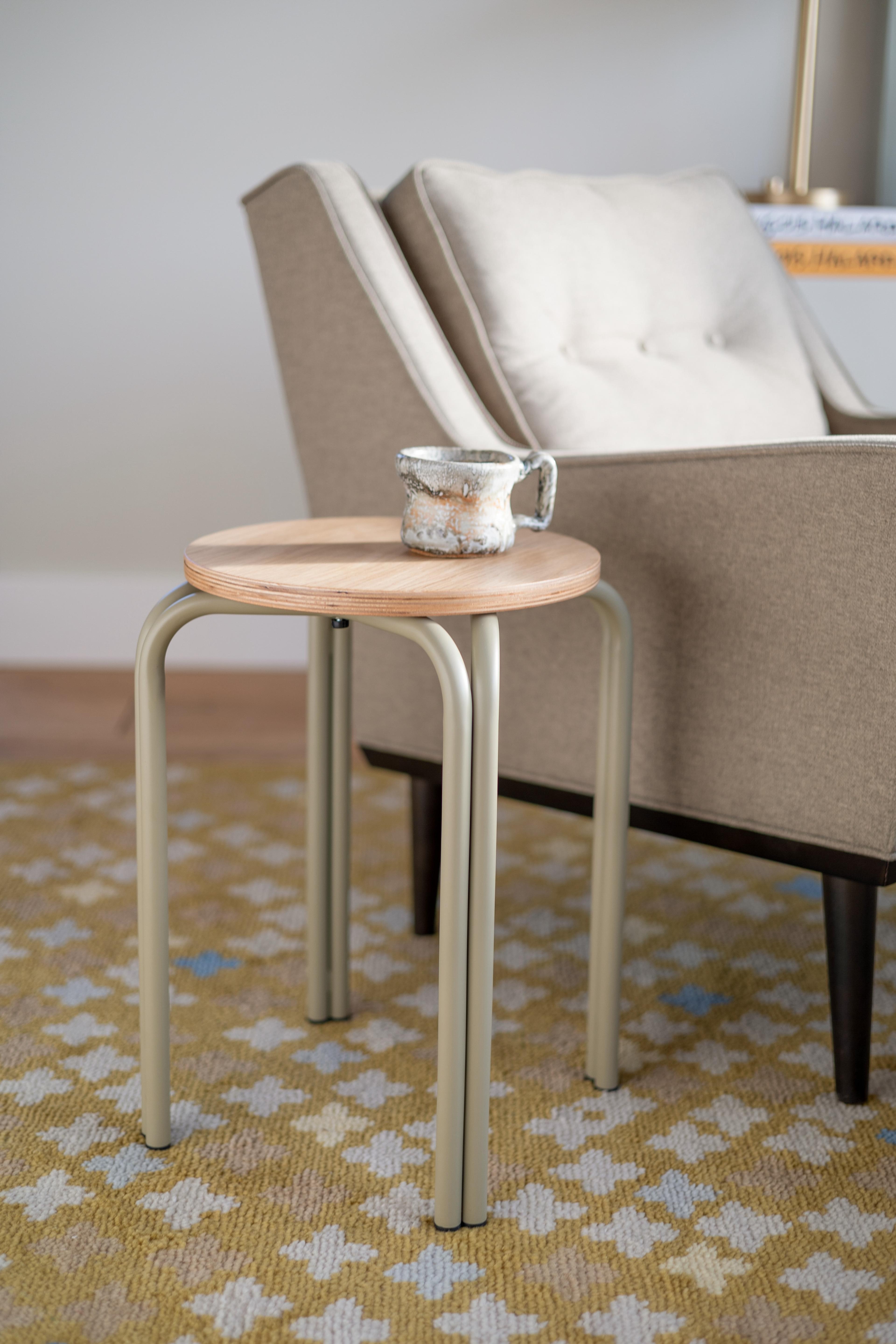 side table on rug