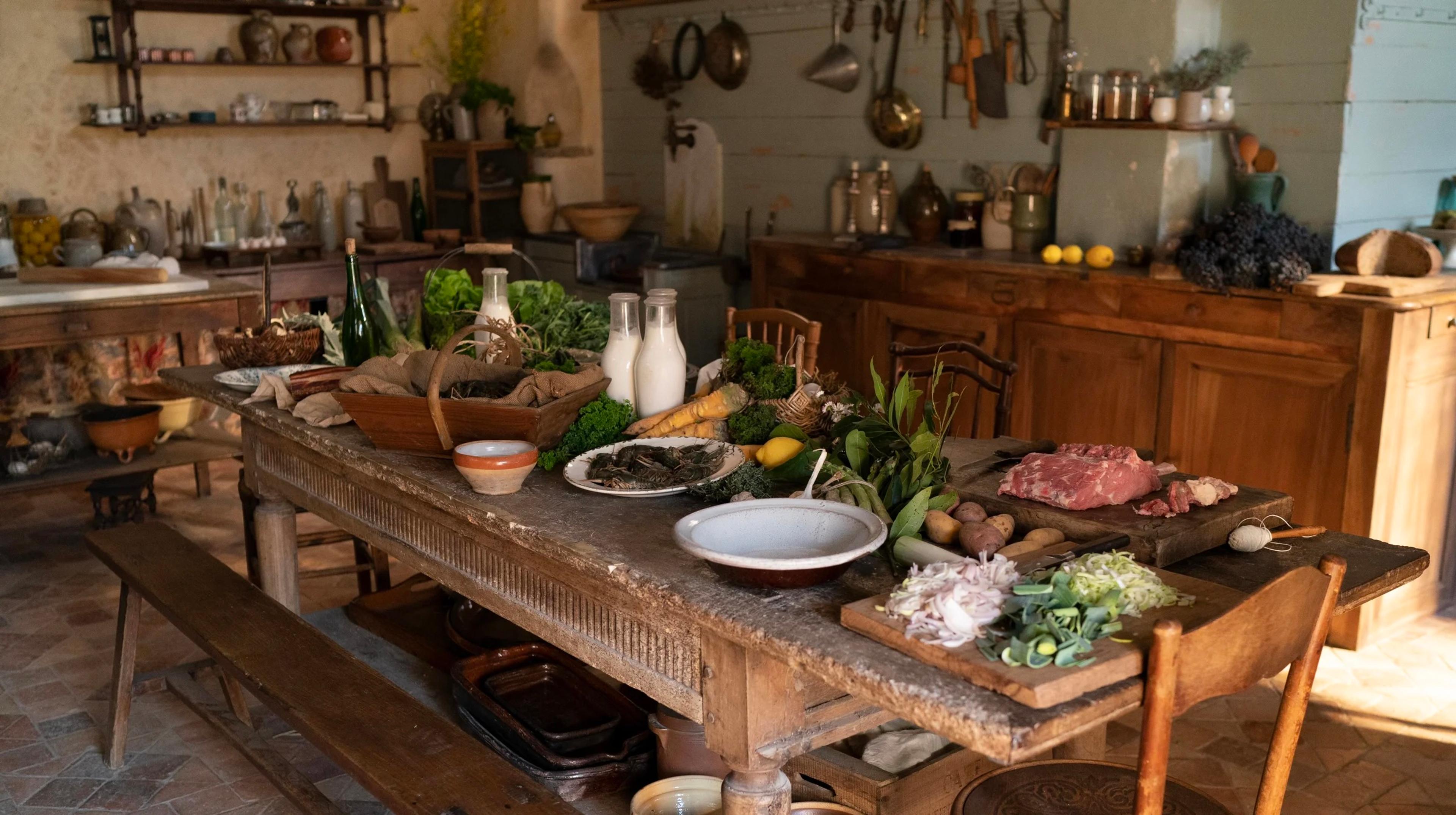 kitchen in The Taste of Things film