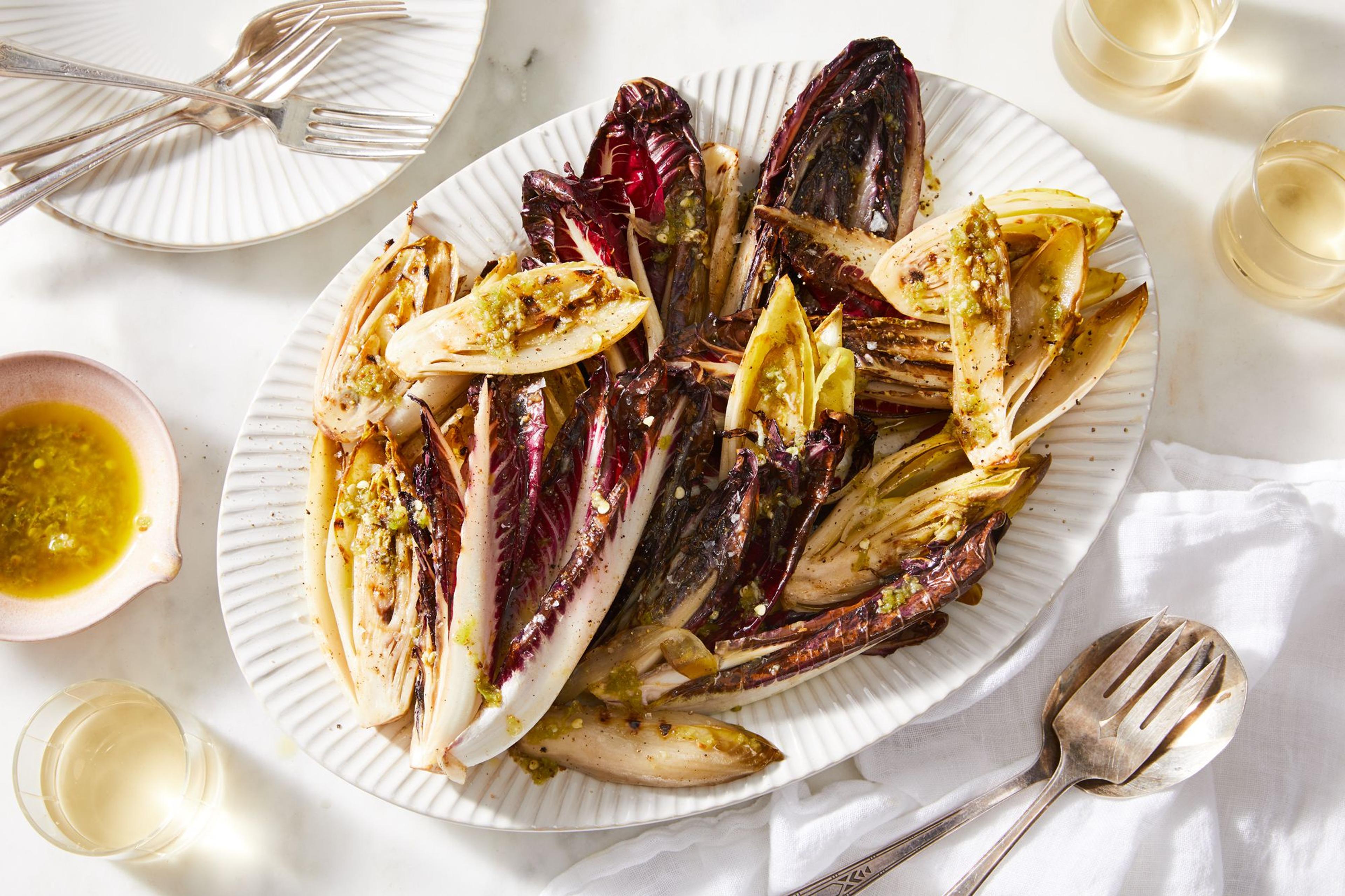 chicory salad on plate