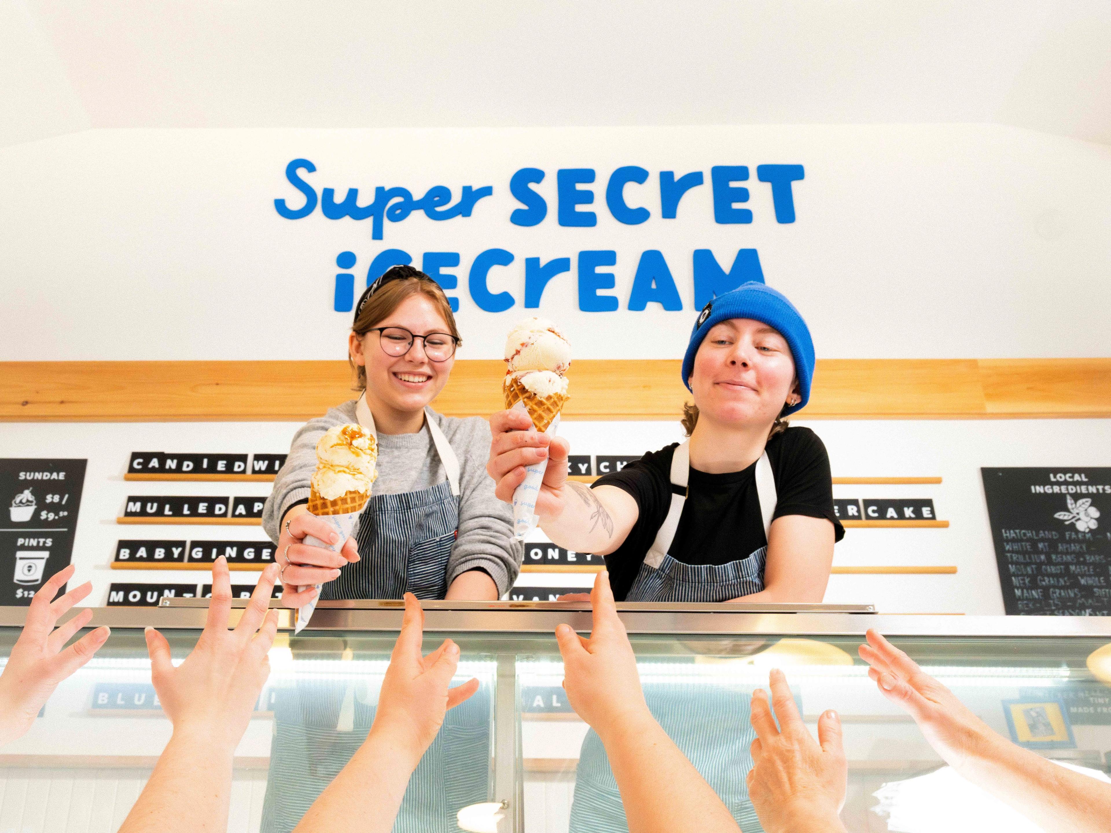 inside ice cream shop