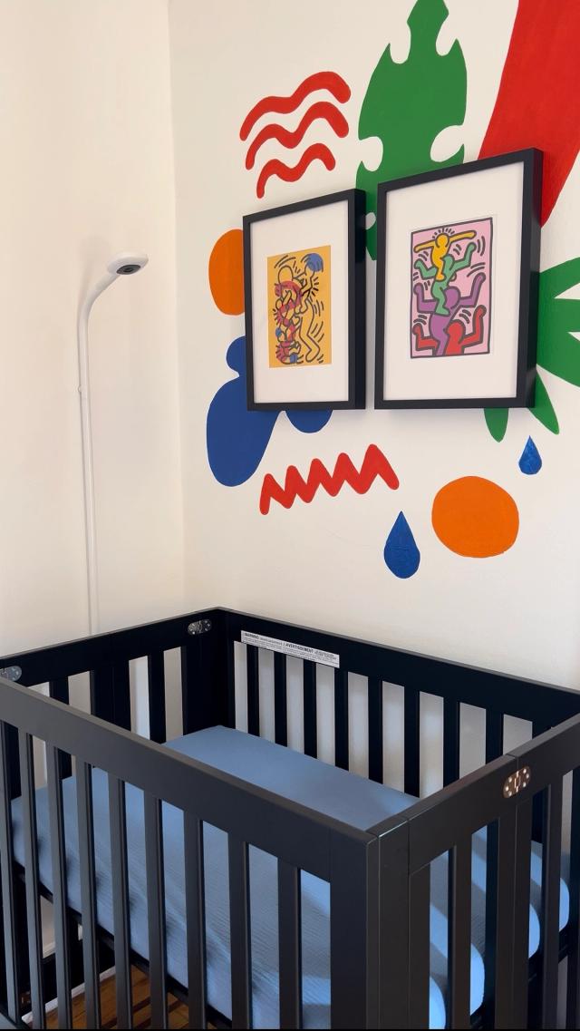 fun art pieces above crib