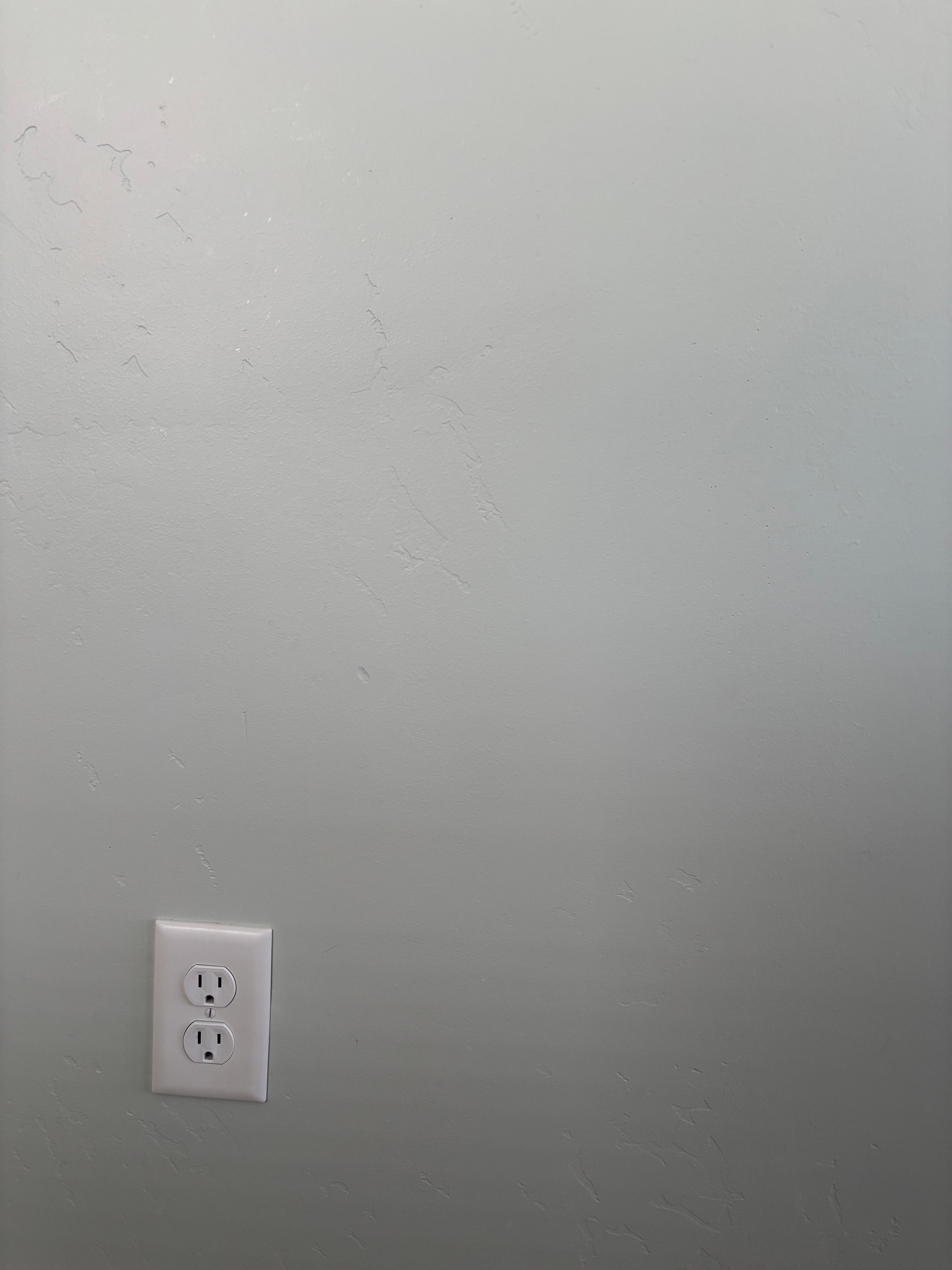 after white touched up wall