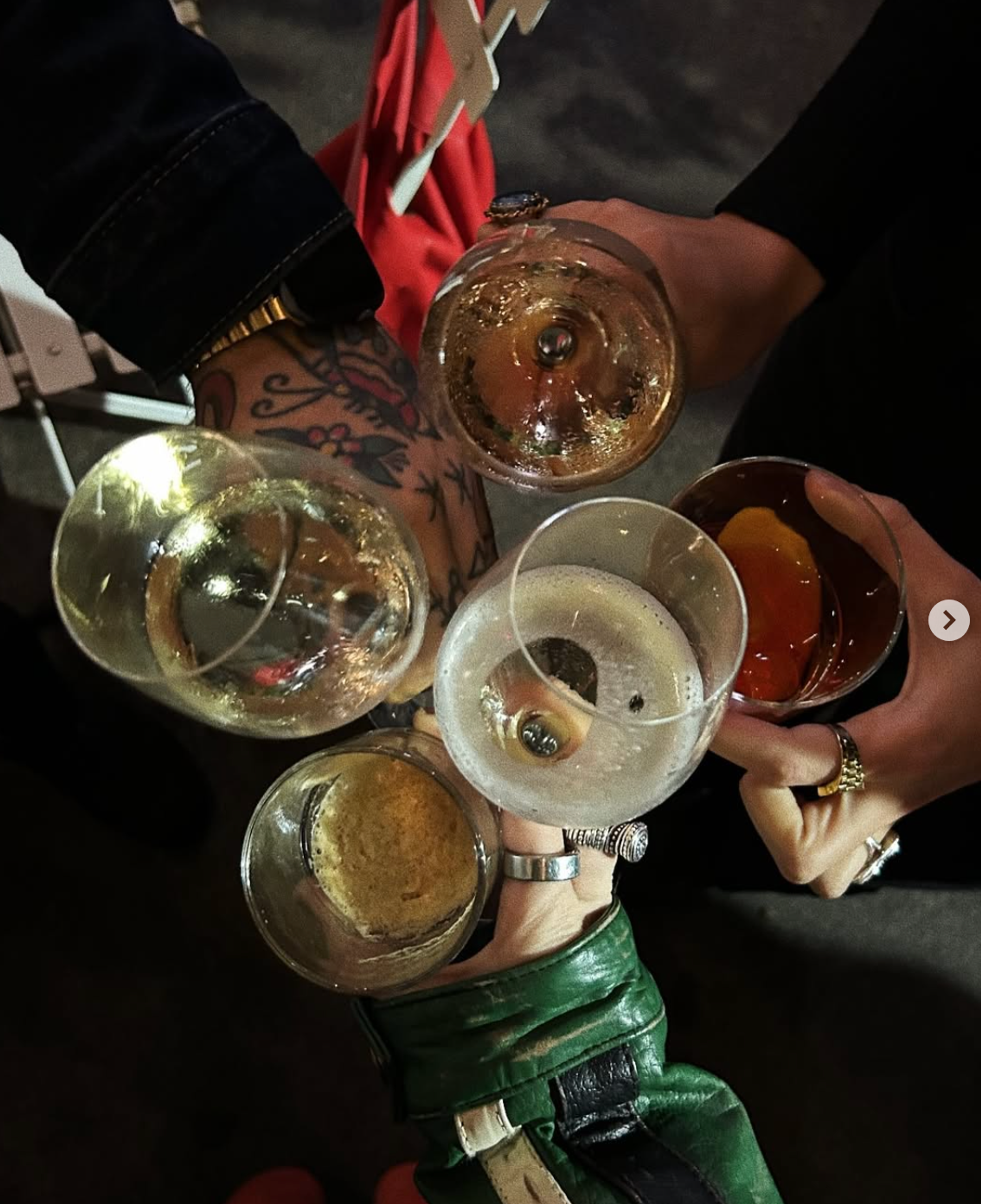glasses cheersing
