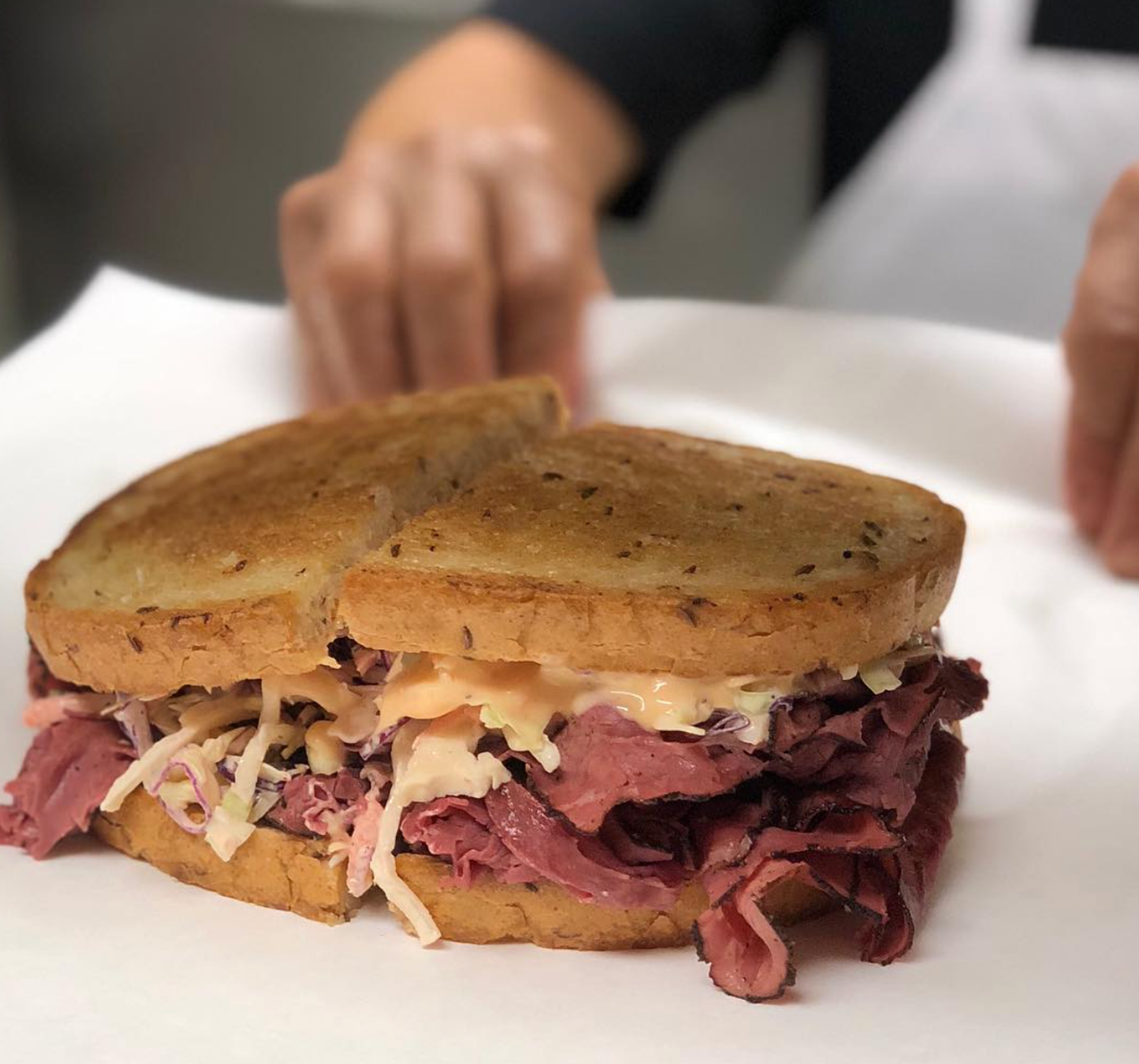 Little Deli pizza sandwich in Austin