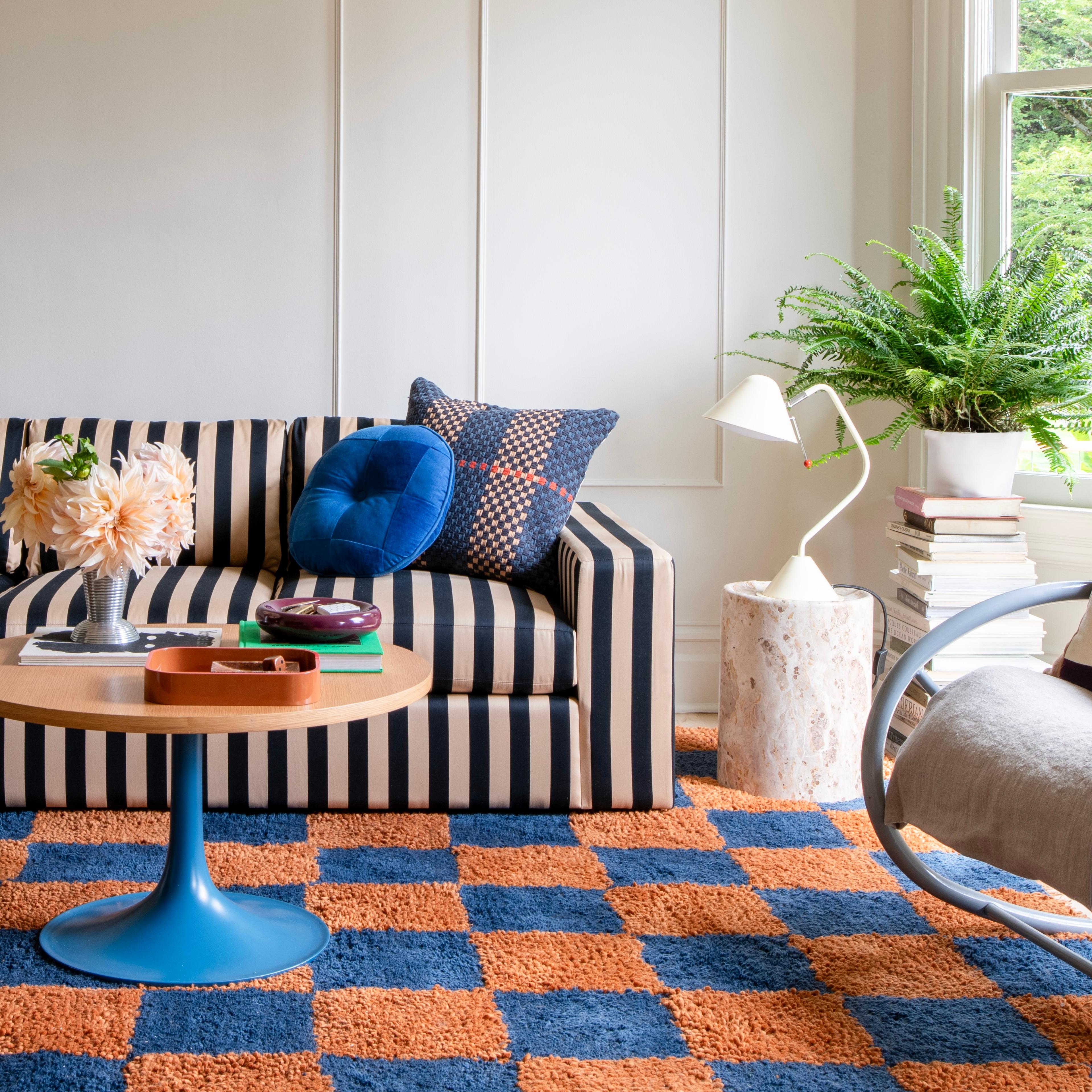 clare v. striped couch