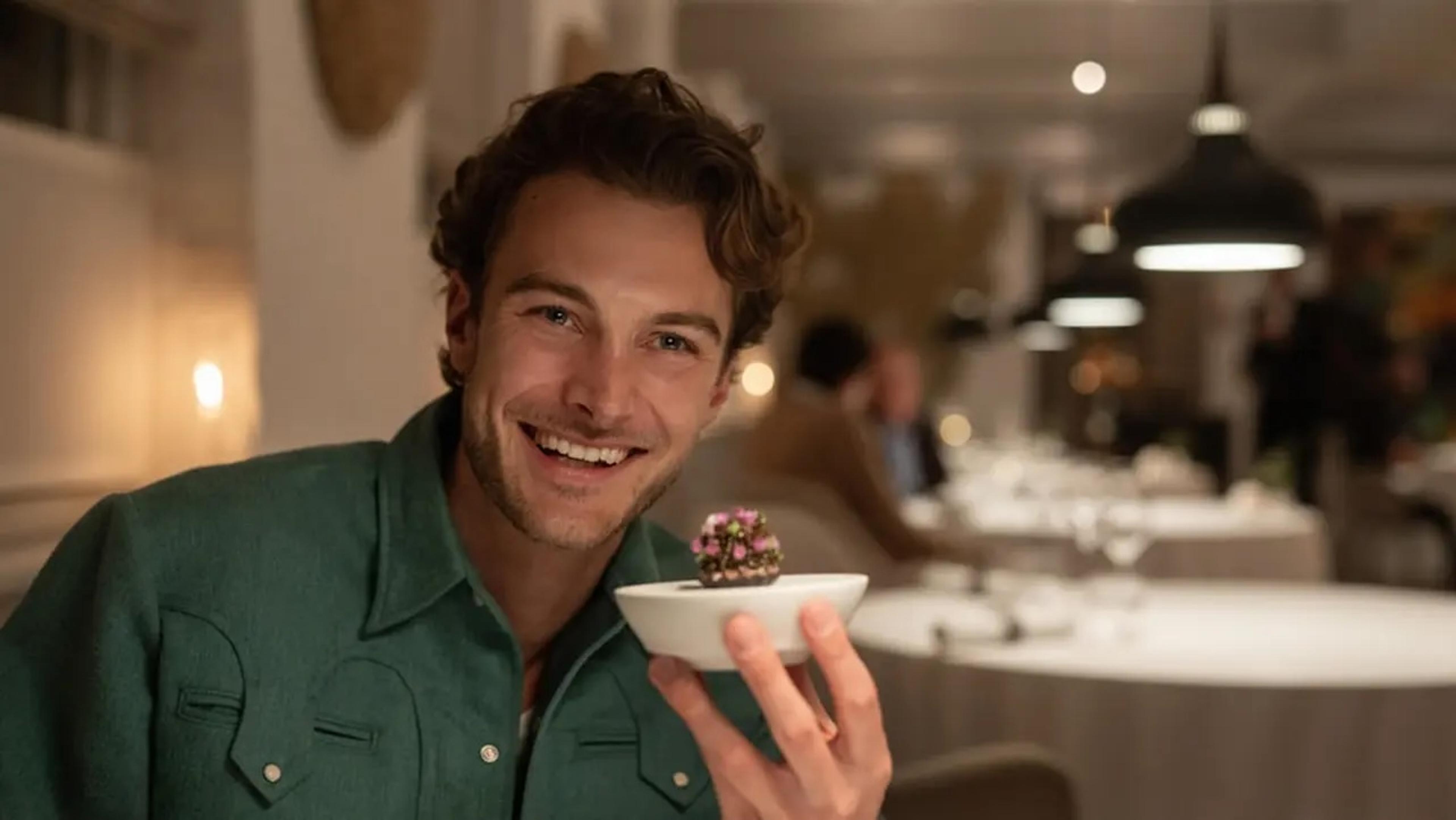 Jesse holding caviar egg