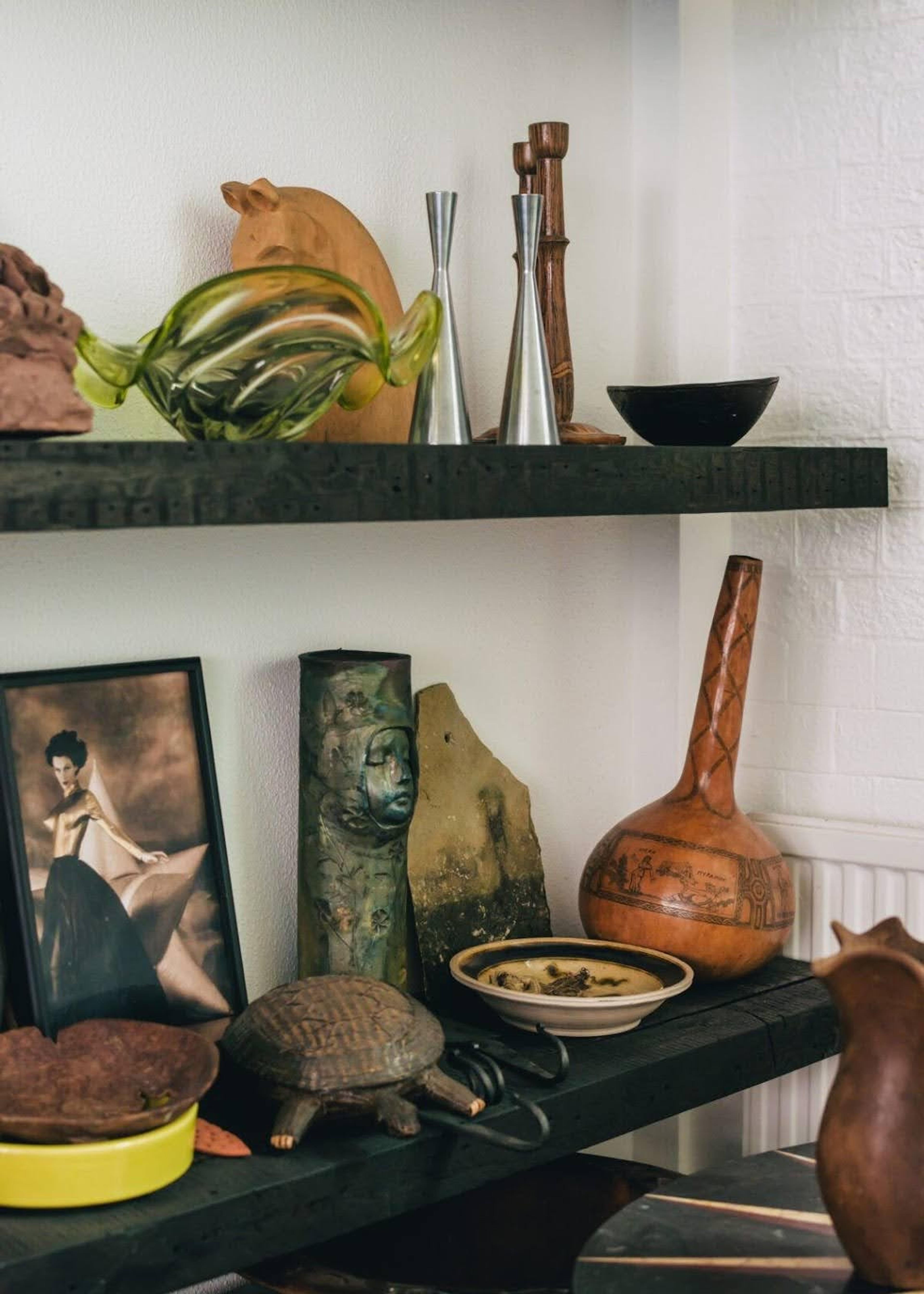 eclectic shelves