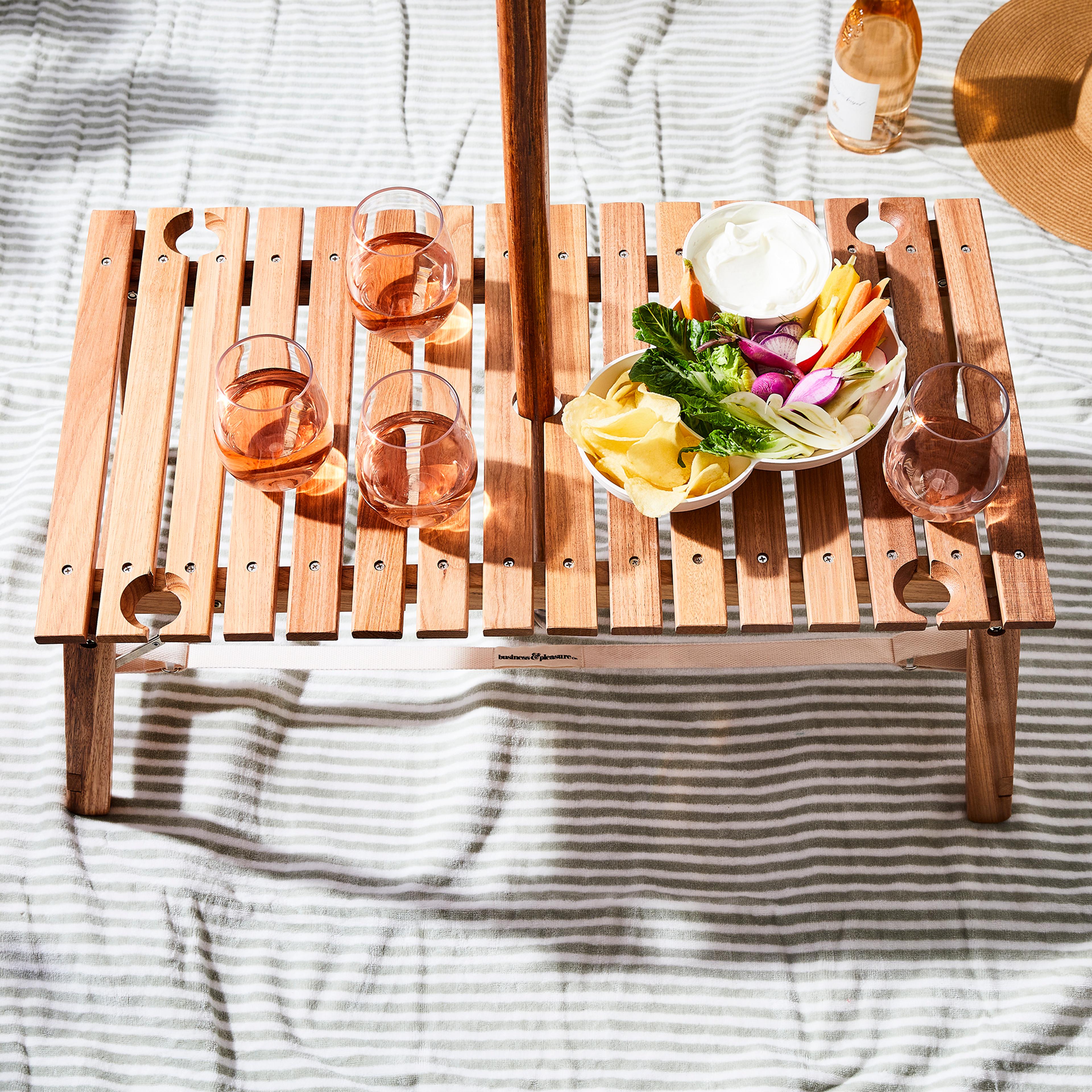 roll up wooden picnic table