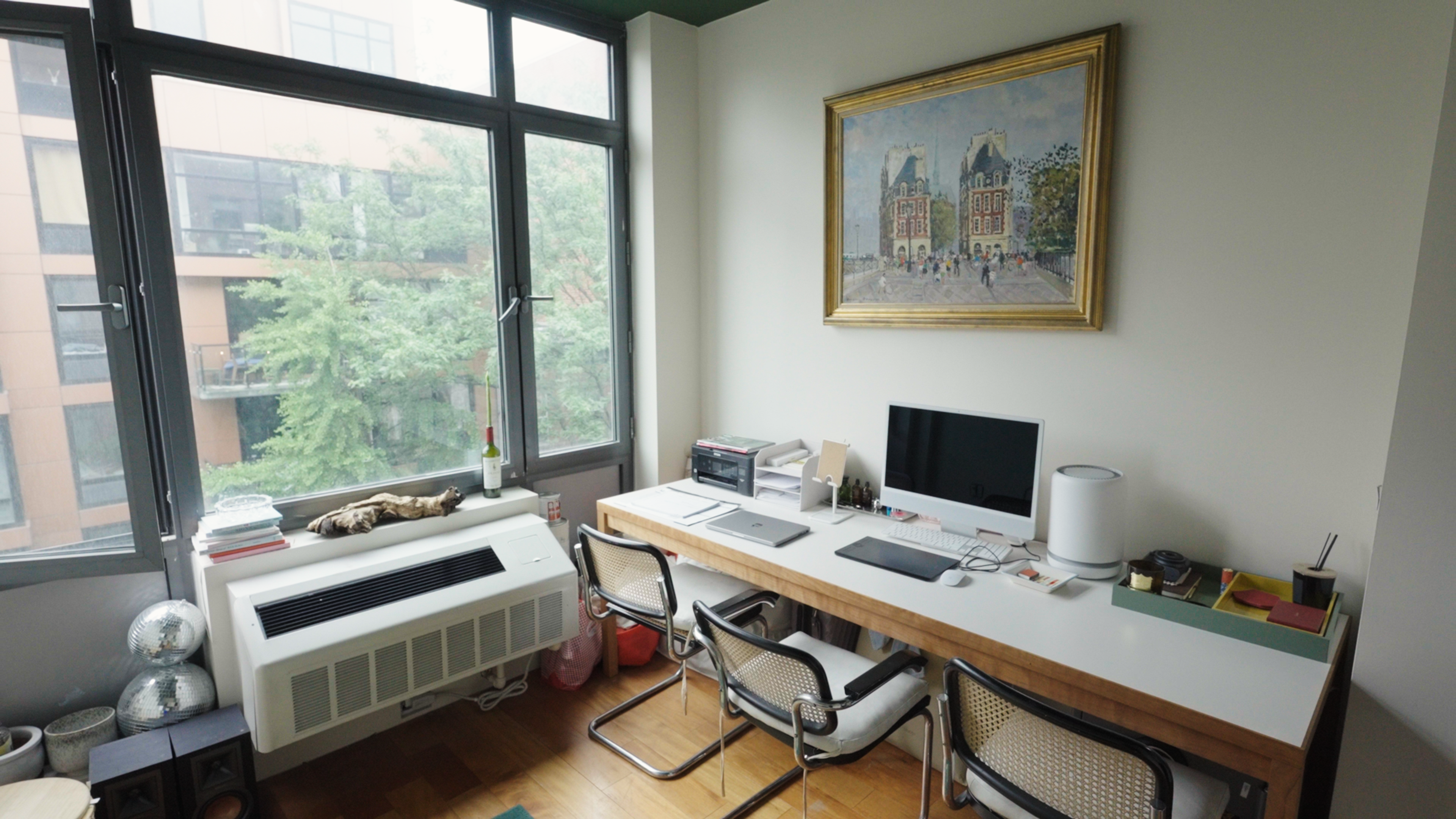 desk and work corner in Olivia Galli's NYC apartment