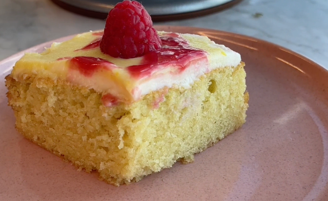 Raspberry Lemon Curd Snacking Cake