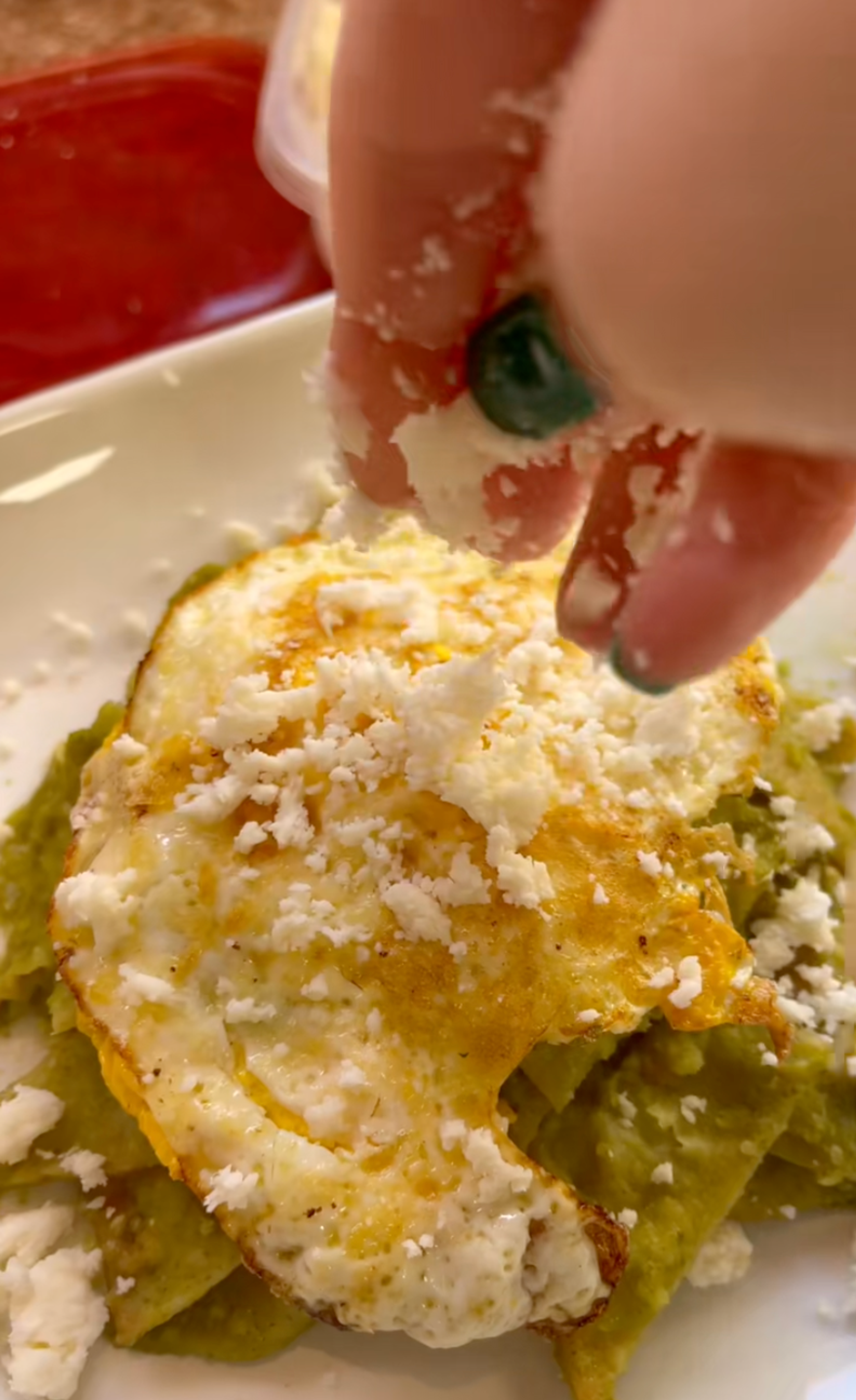 Chilaquiles on plate