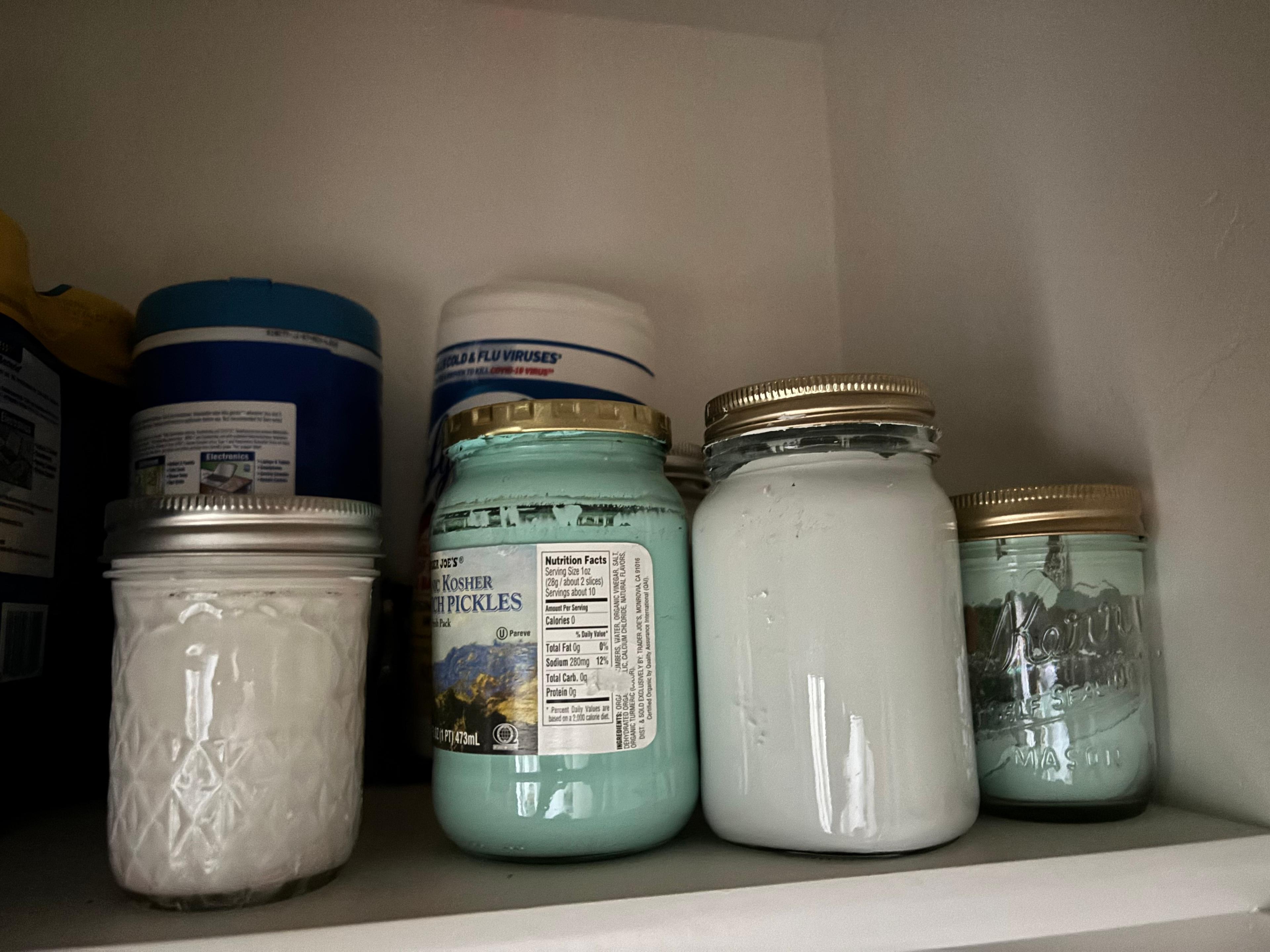 paint in jars