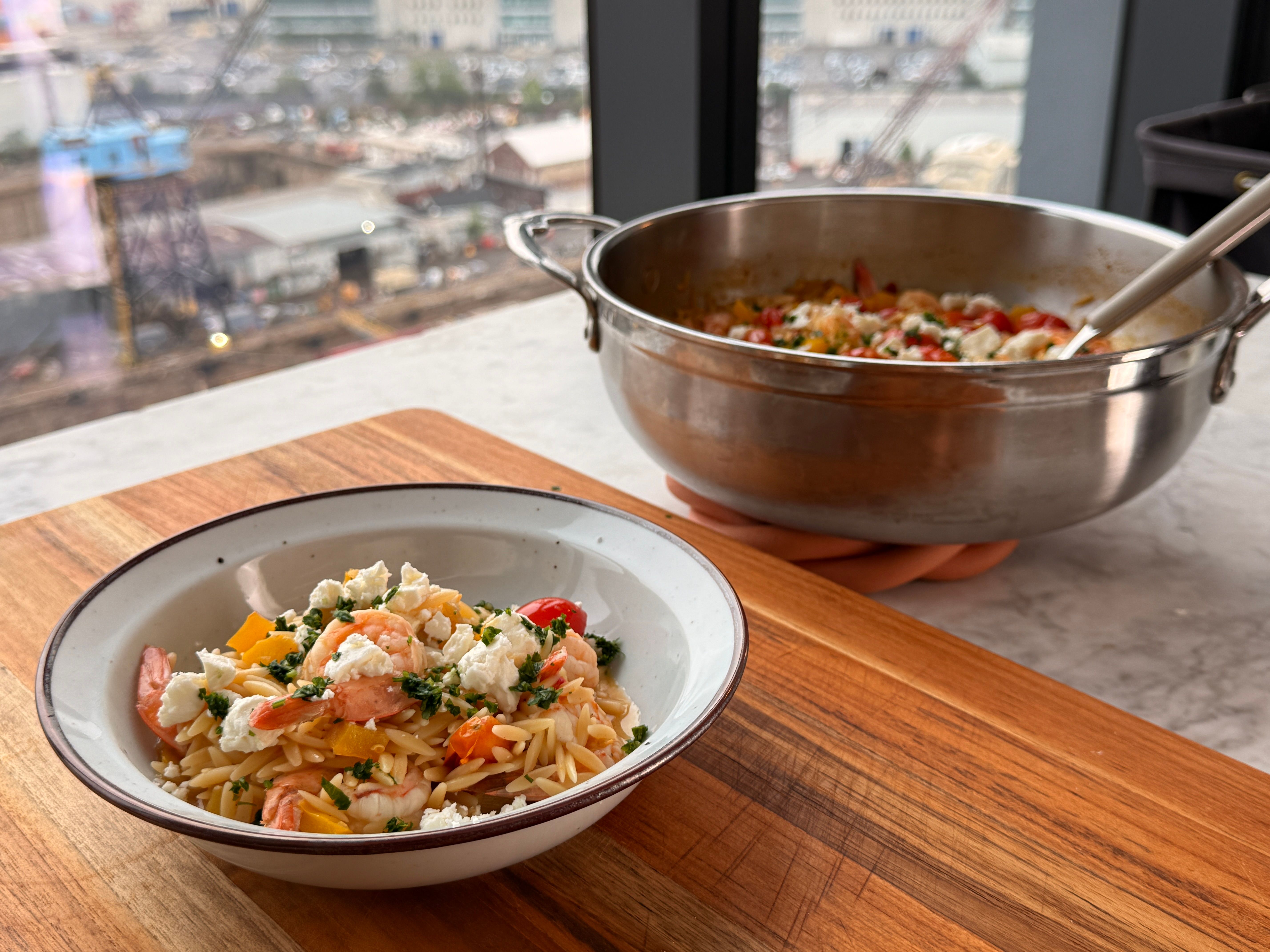 One-Pot Shrimp and Orzo With Jammy Tomatoes