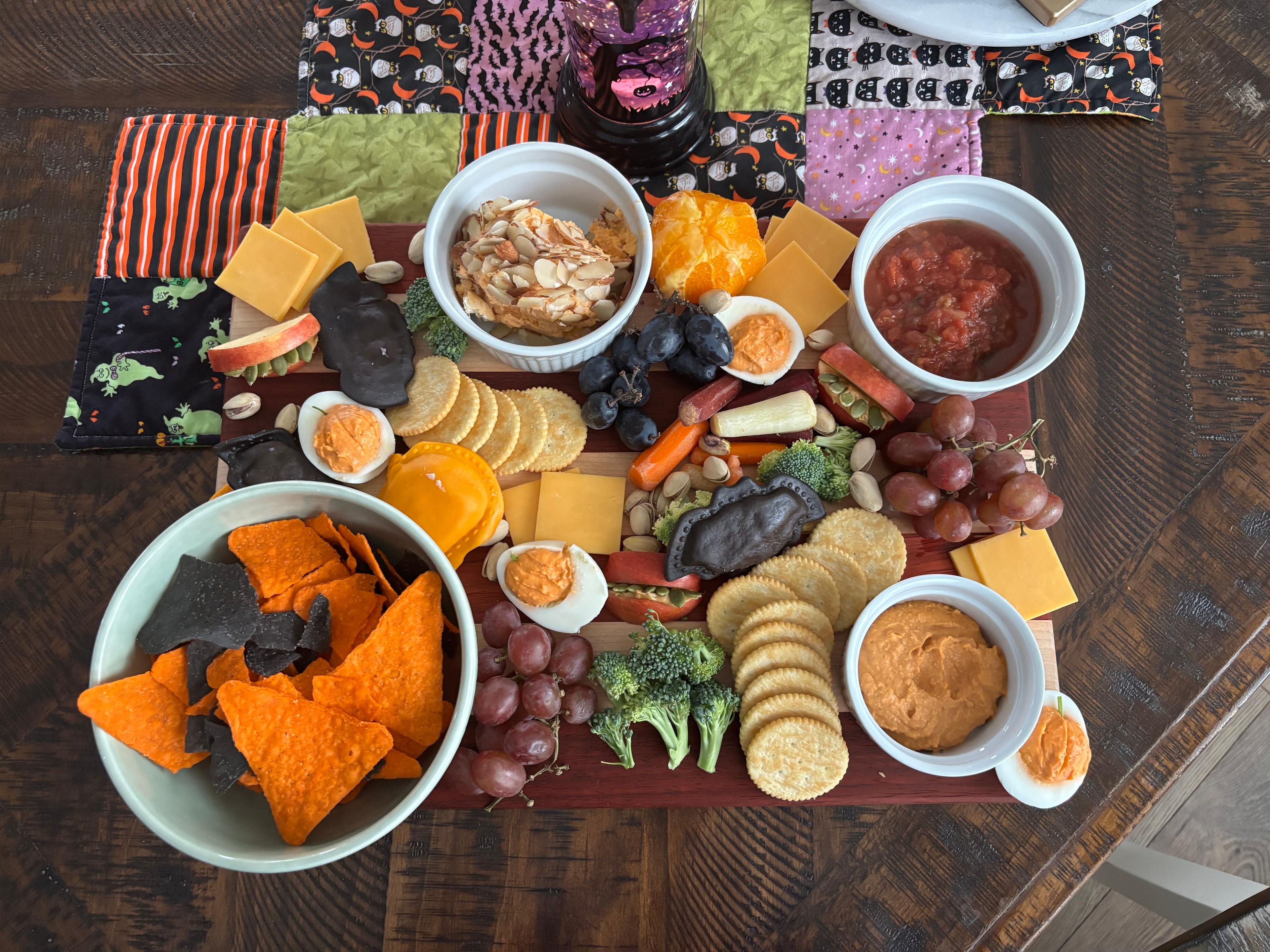 halloween themed snack plate