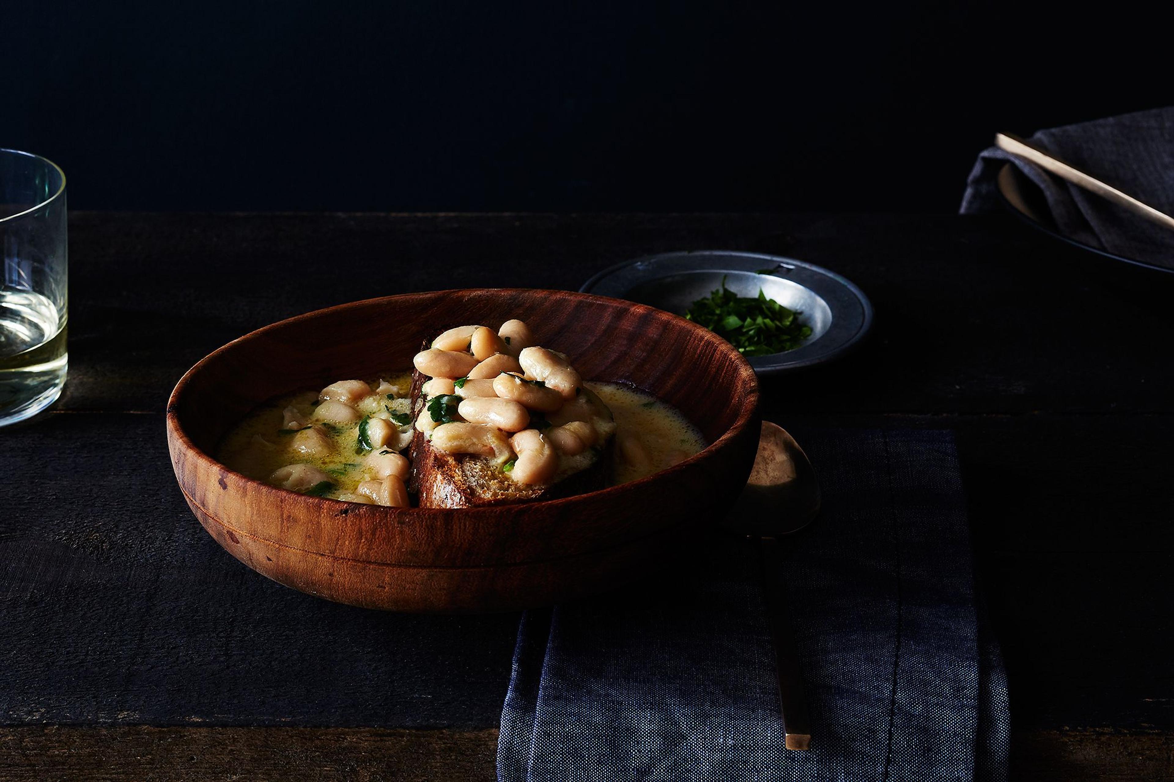 bowl of white bean soup from Marcela Hazan