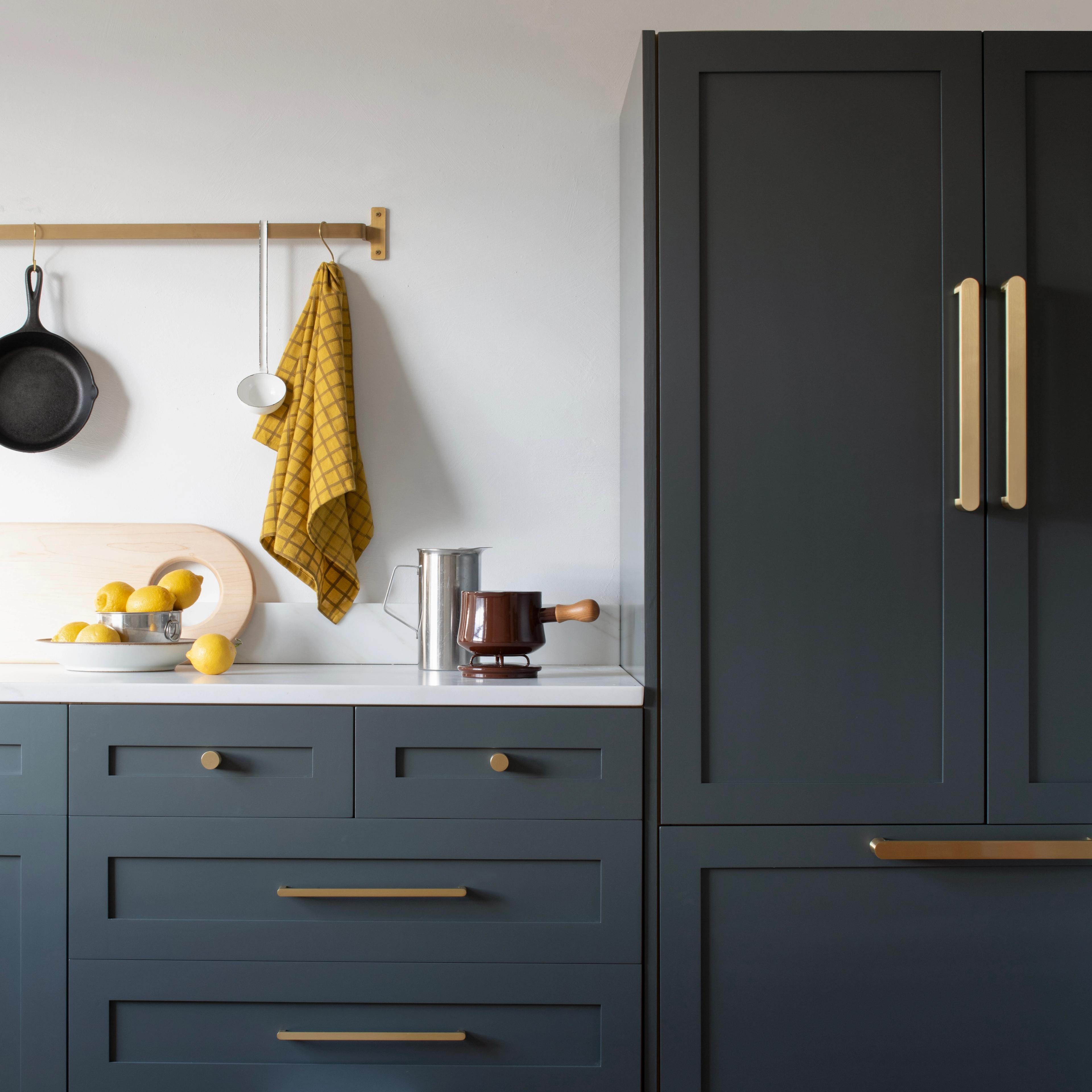 kitchen cabinet and fridge