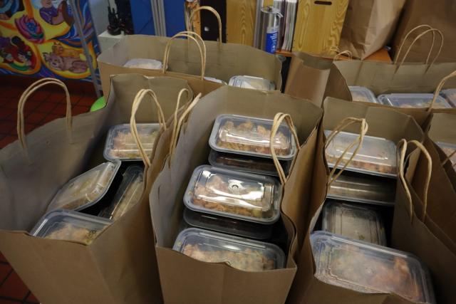boxes of food on table
