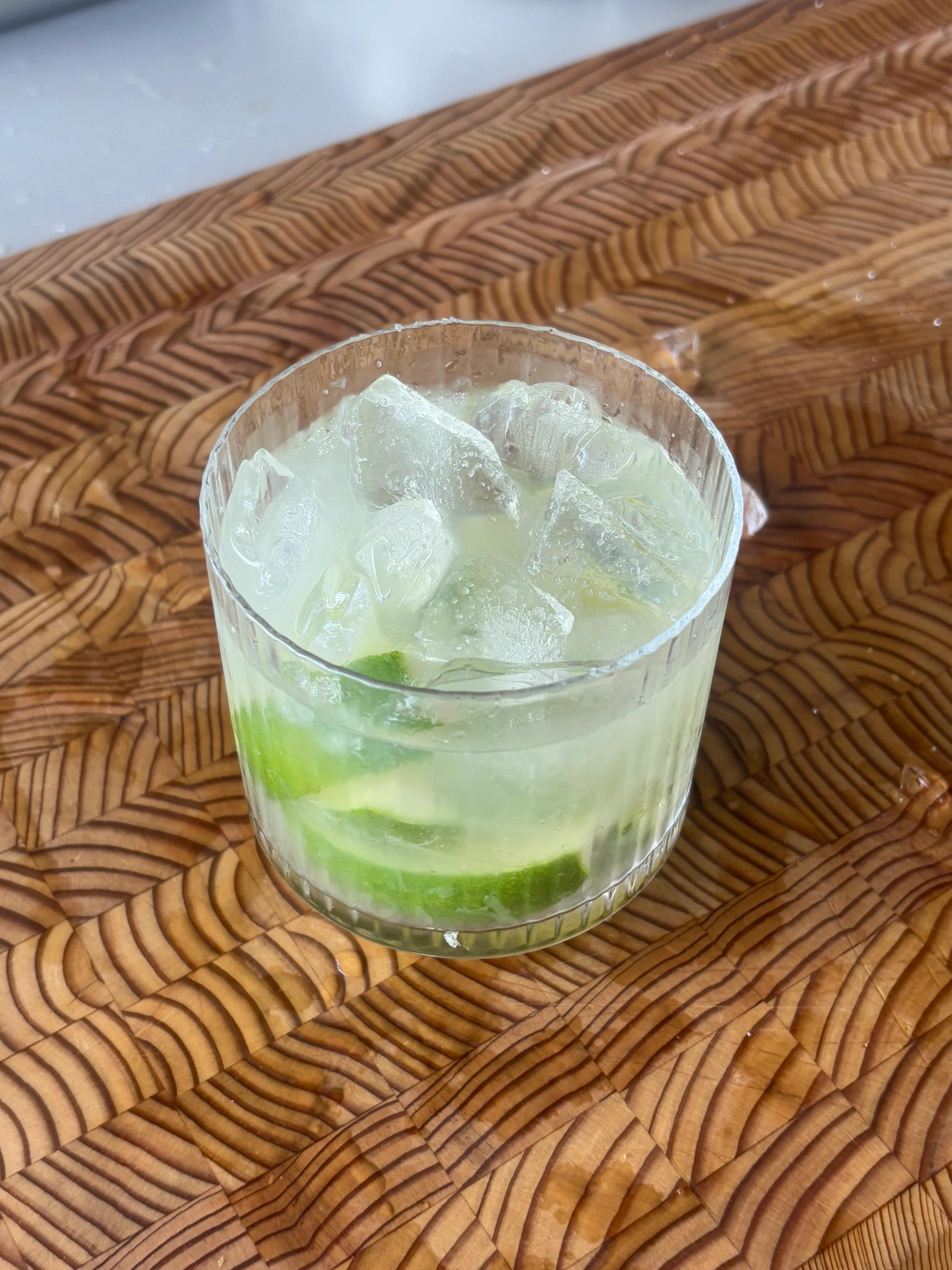 caipirinha cocktail in glass