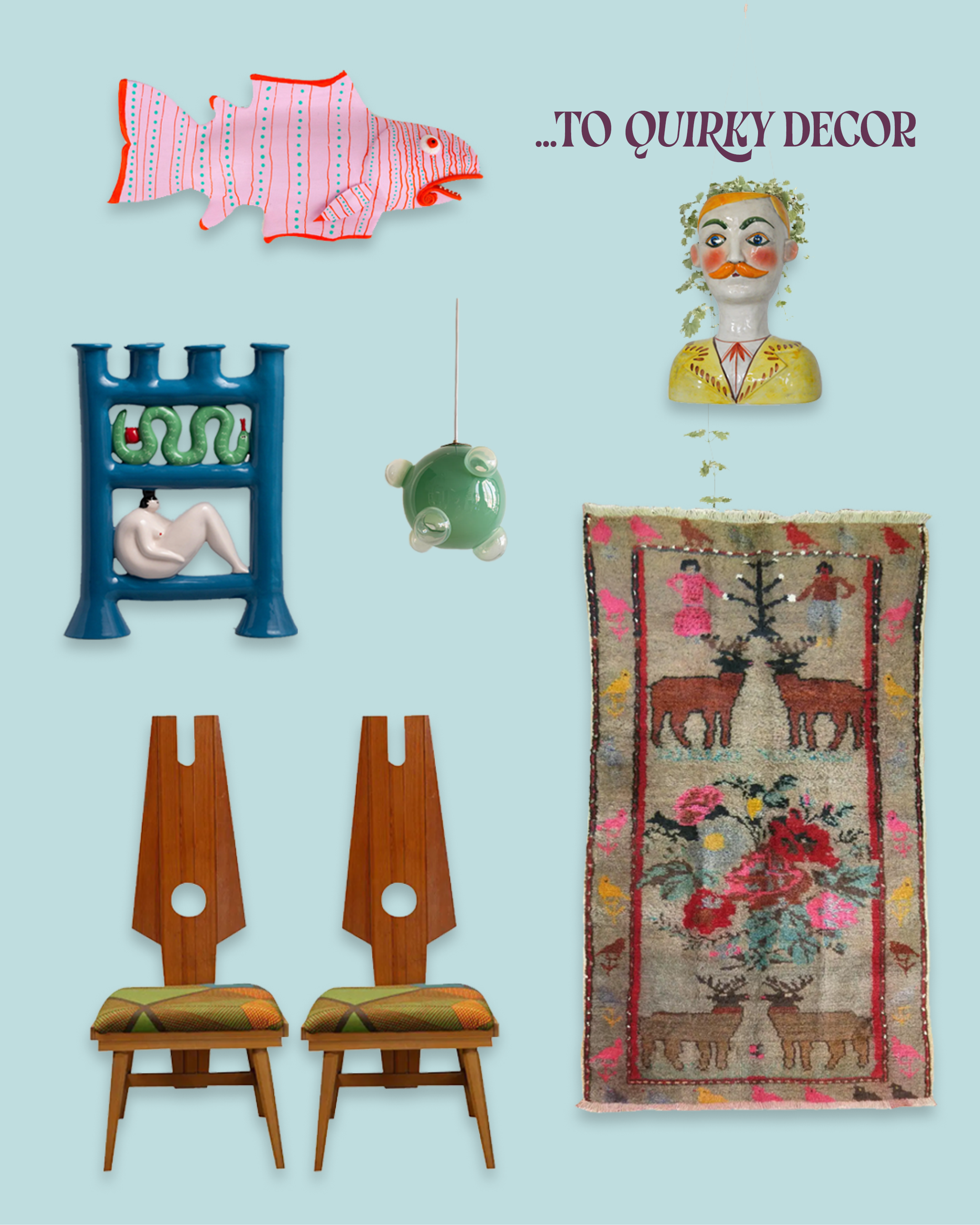 vintage, eclectiv decor items 