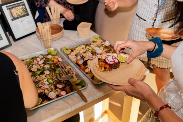 plates of sweet potato nachos