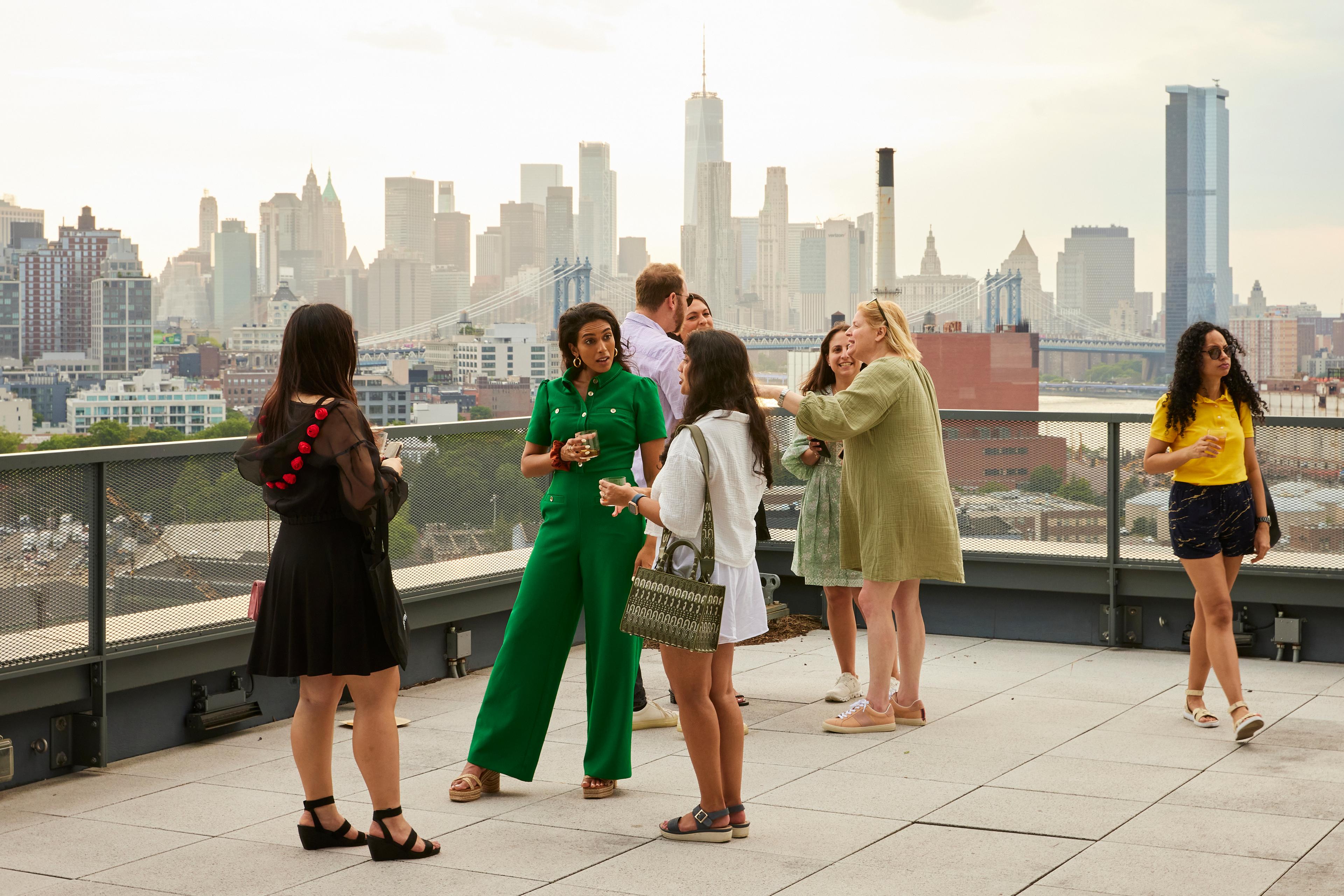 view from Food52 office overlooking Manhattan skyline