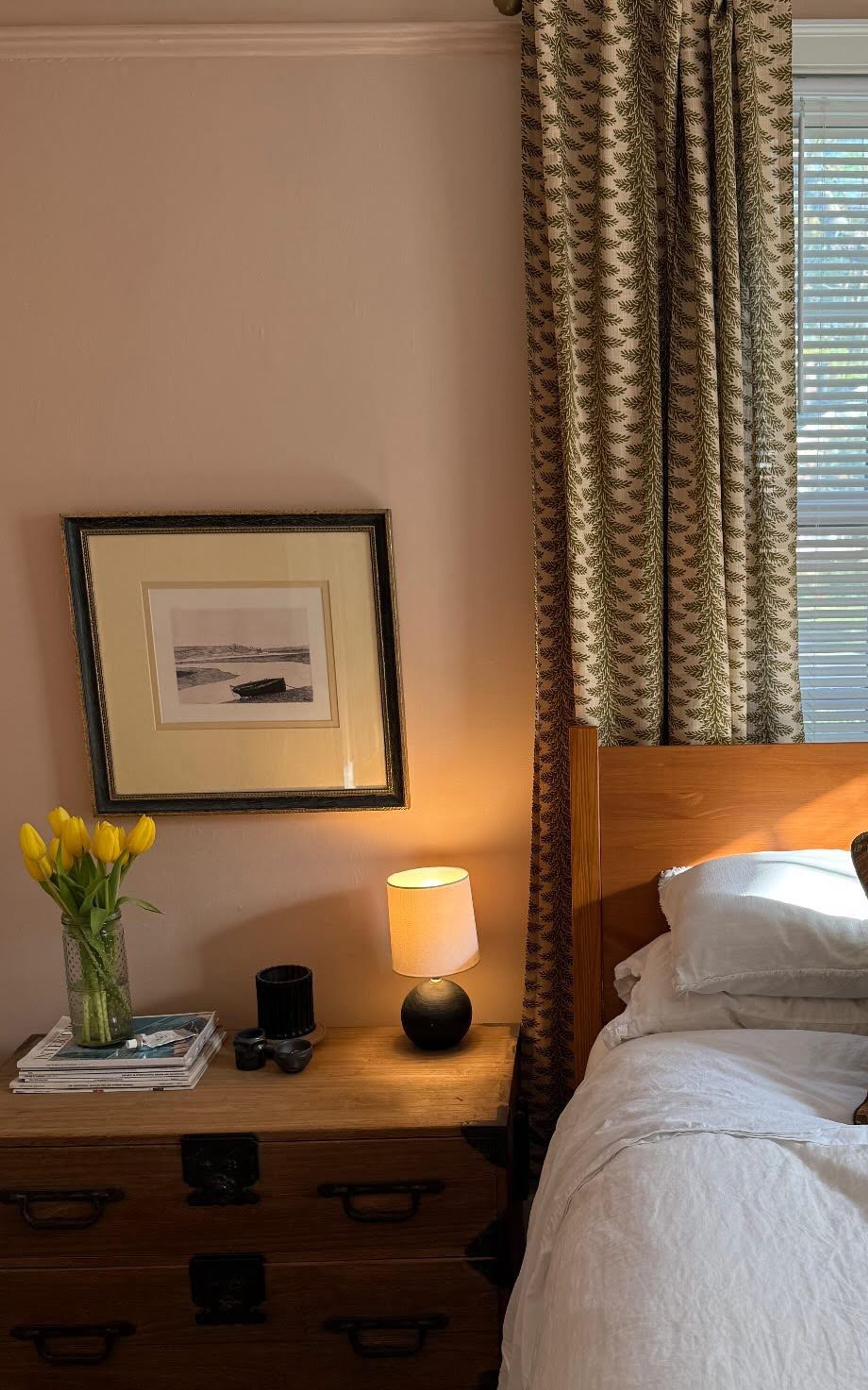 curtain over bed