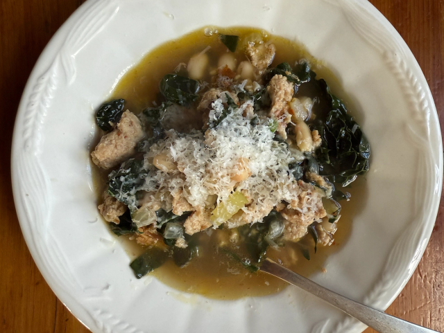 White Bean & Kale Soup With Chicken Sausage