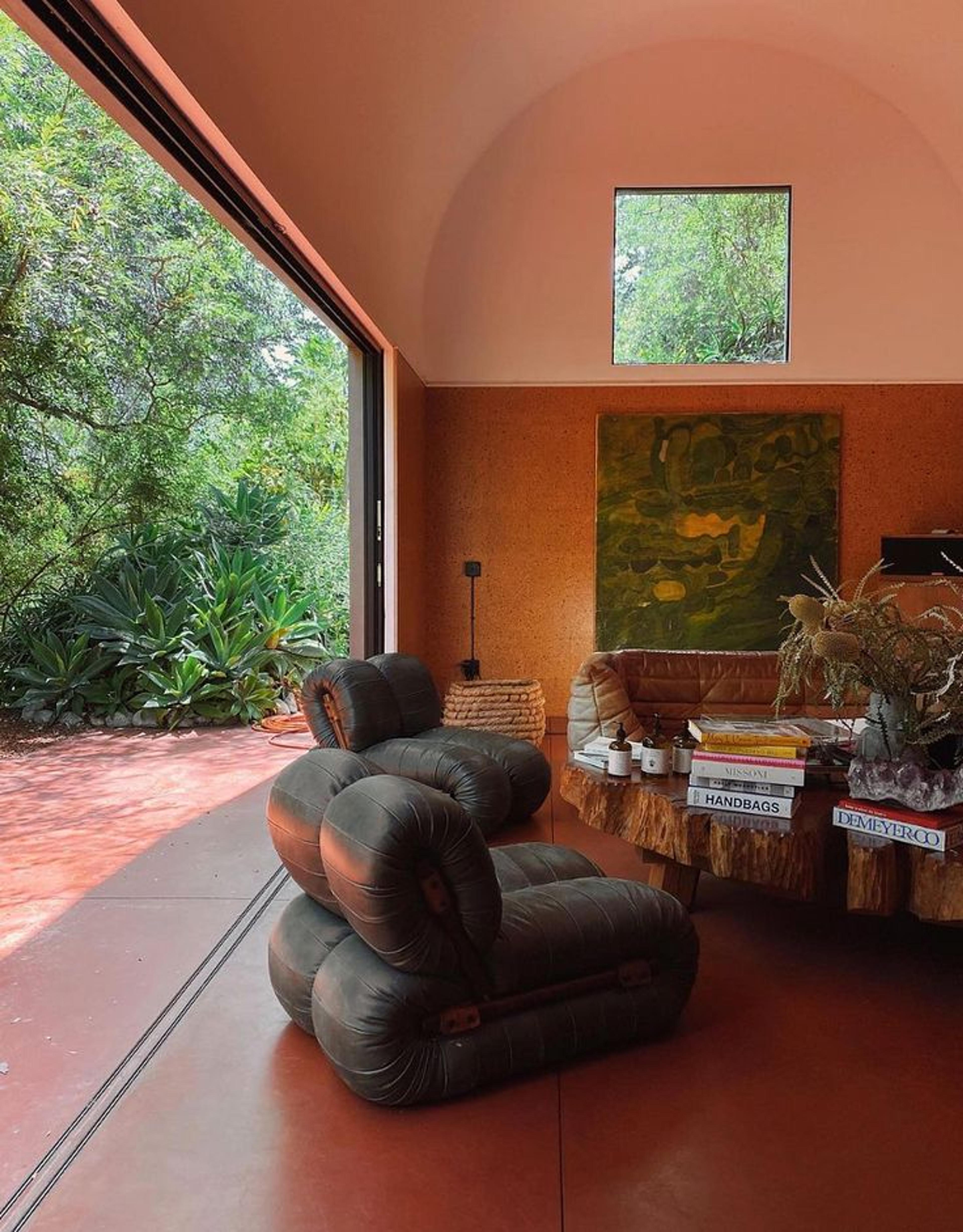 leather chair in living room