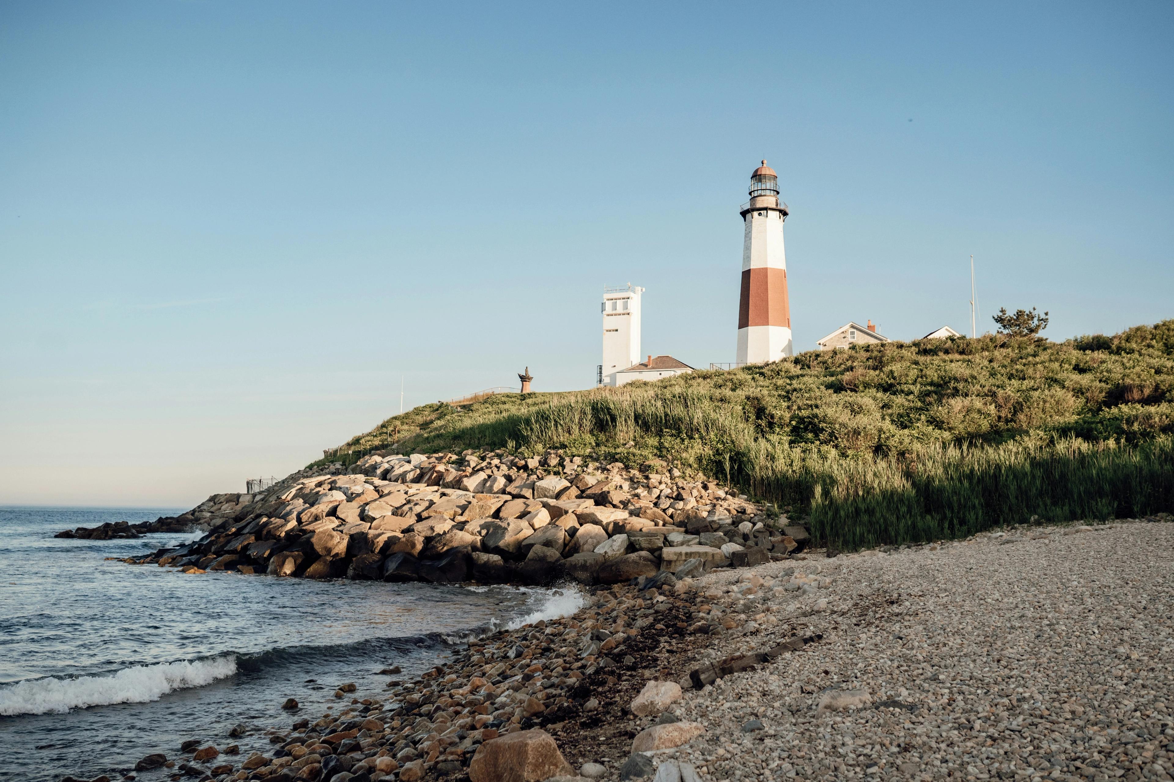Montauk lighthouse and water