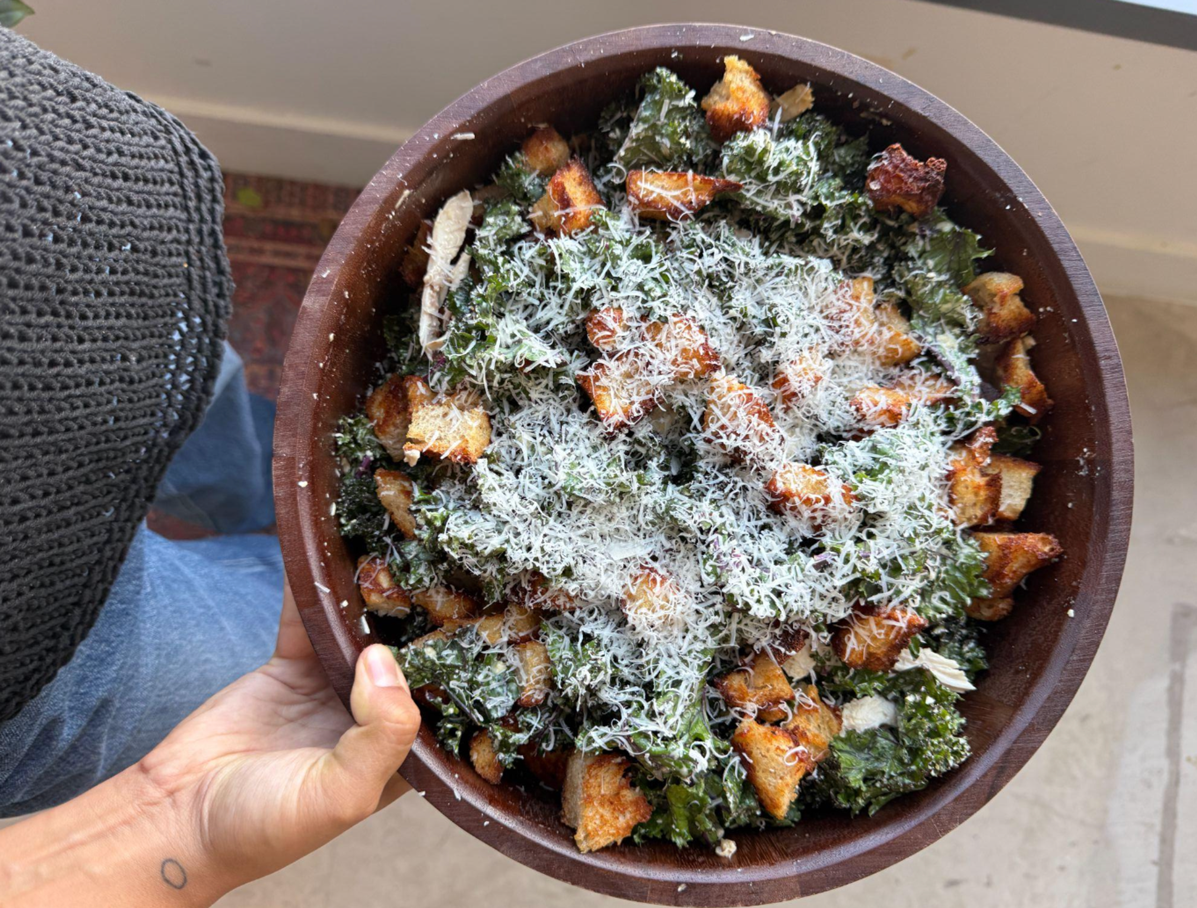 Kale Chicken Caesar Salad