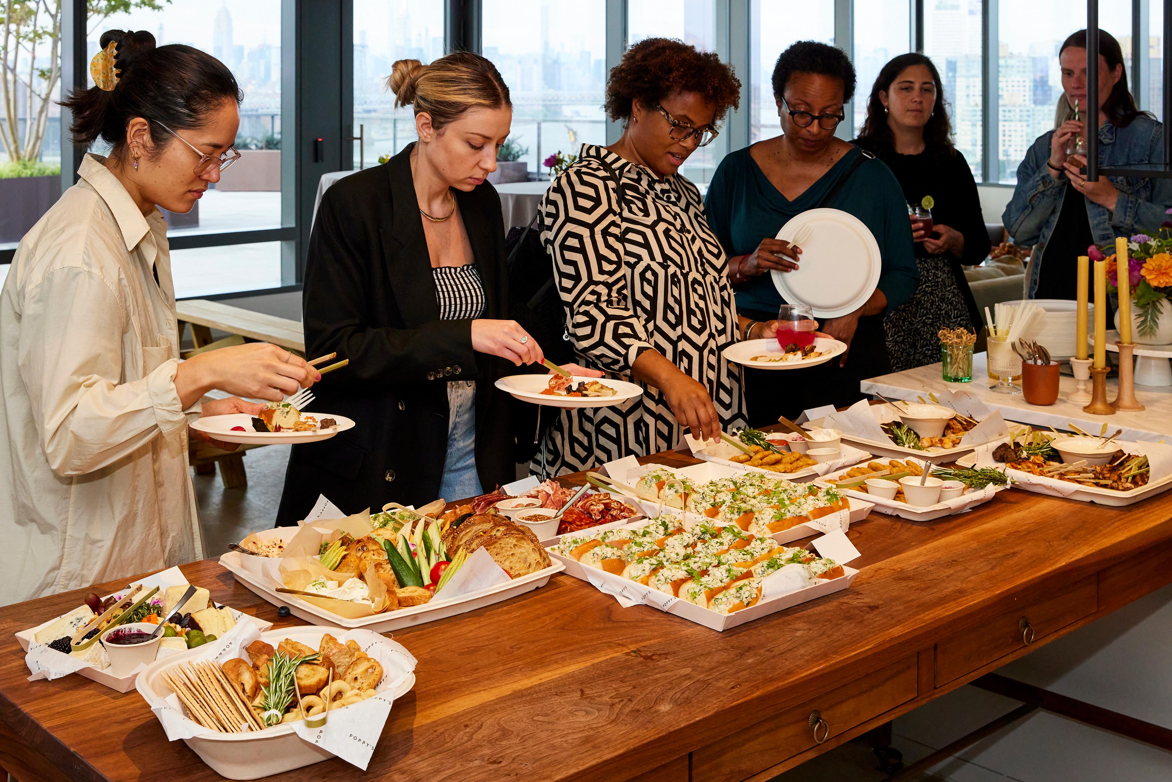 appetizer charcuterie spread at Food52 office event