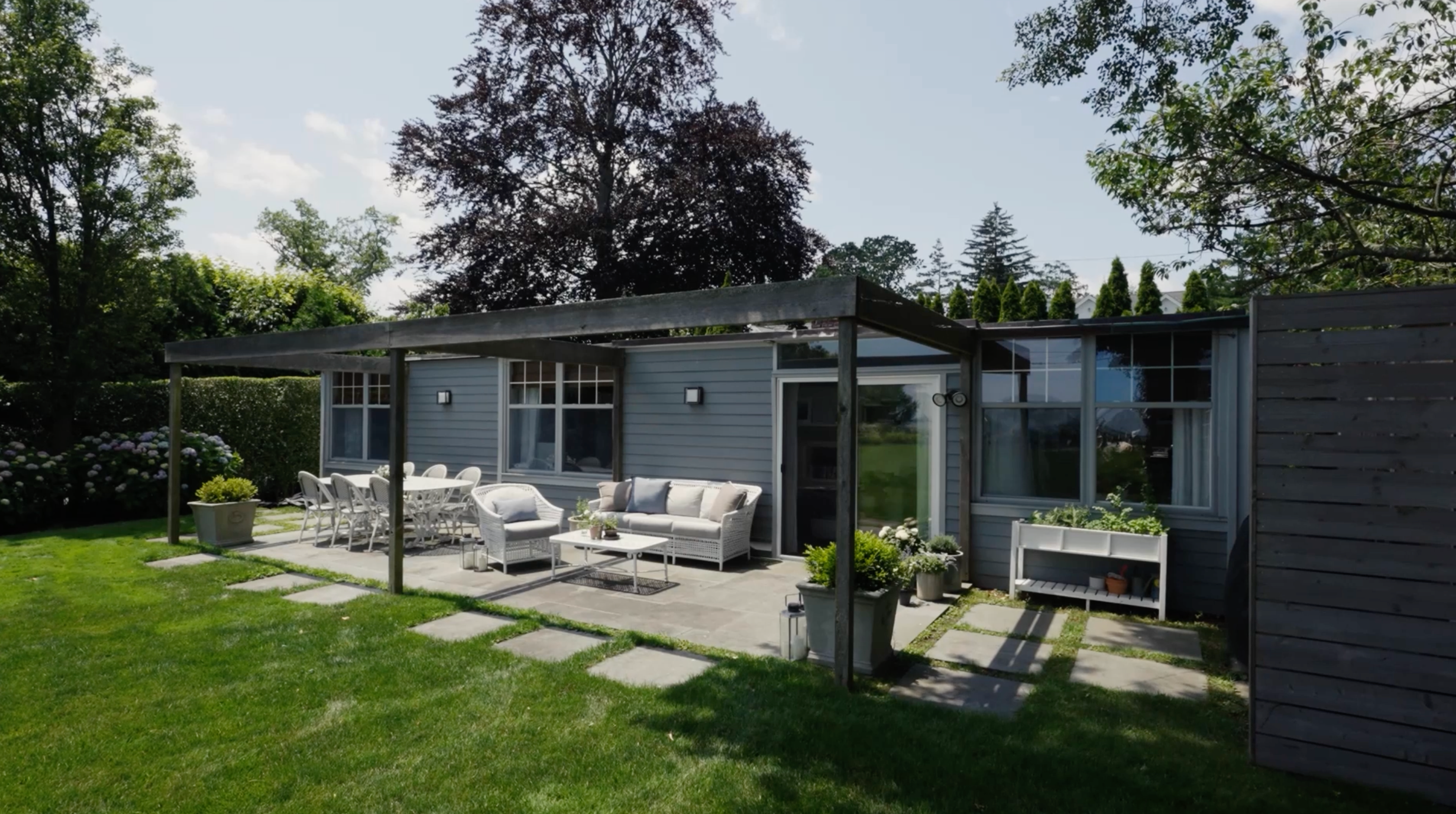 outside in backyard