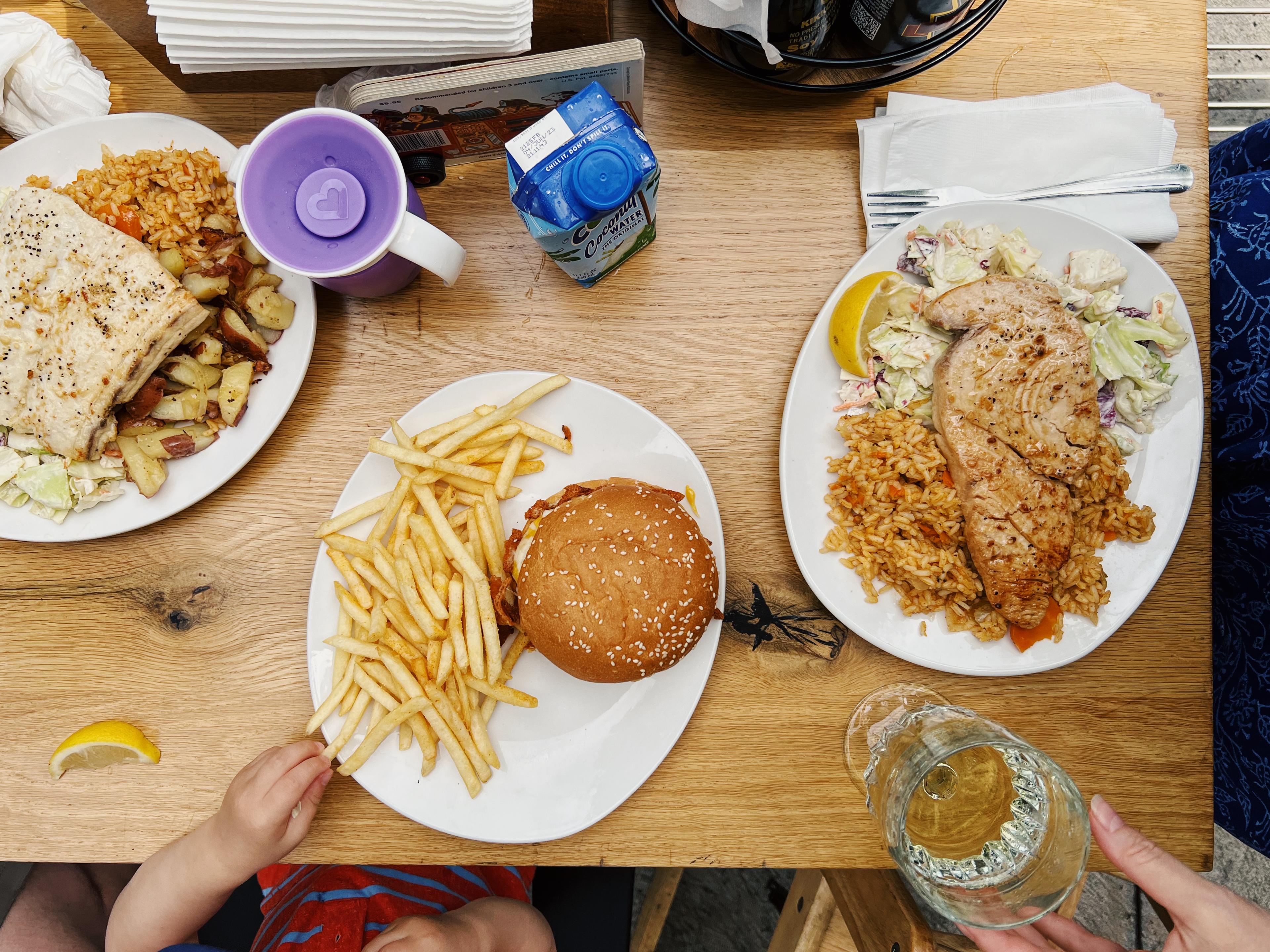 kids food on table