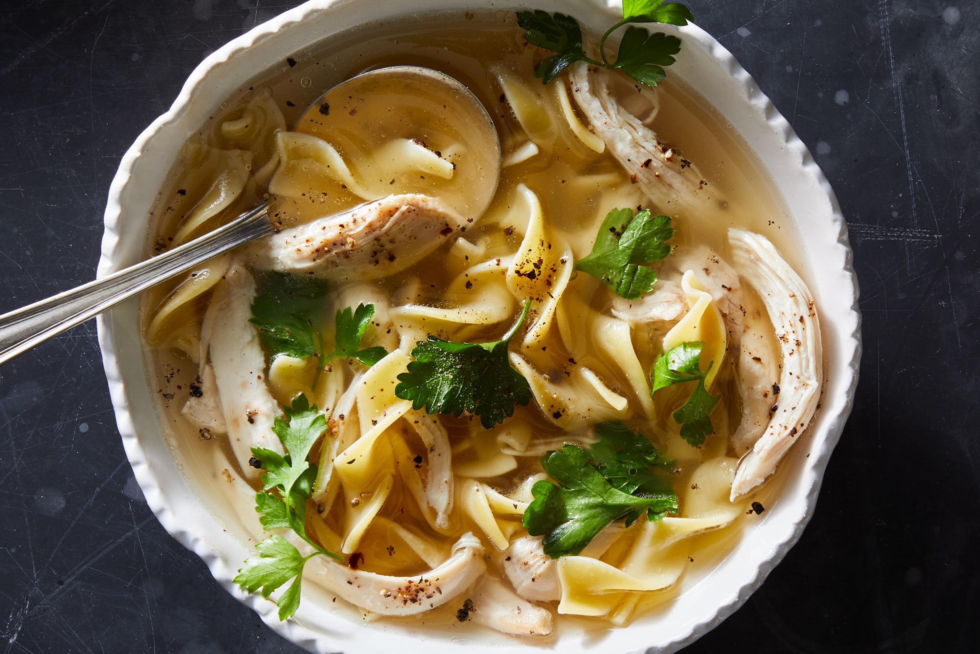 bowl of chicken noodle soup