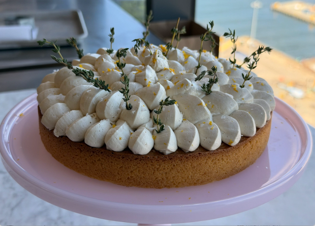 Vegan Olive Oil Cake with Tahini Buttercream Frosting
