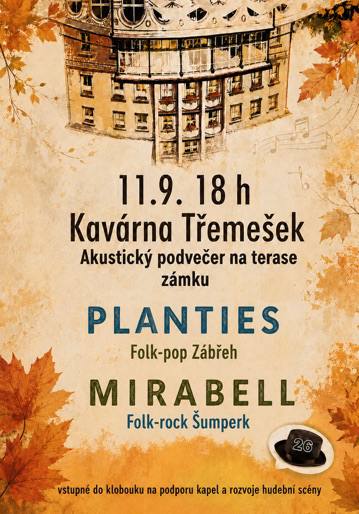 Plakát koncertu Planties a Mirabell — 11. 9. 2026 v 18:00